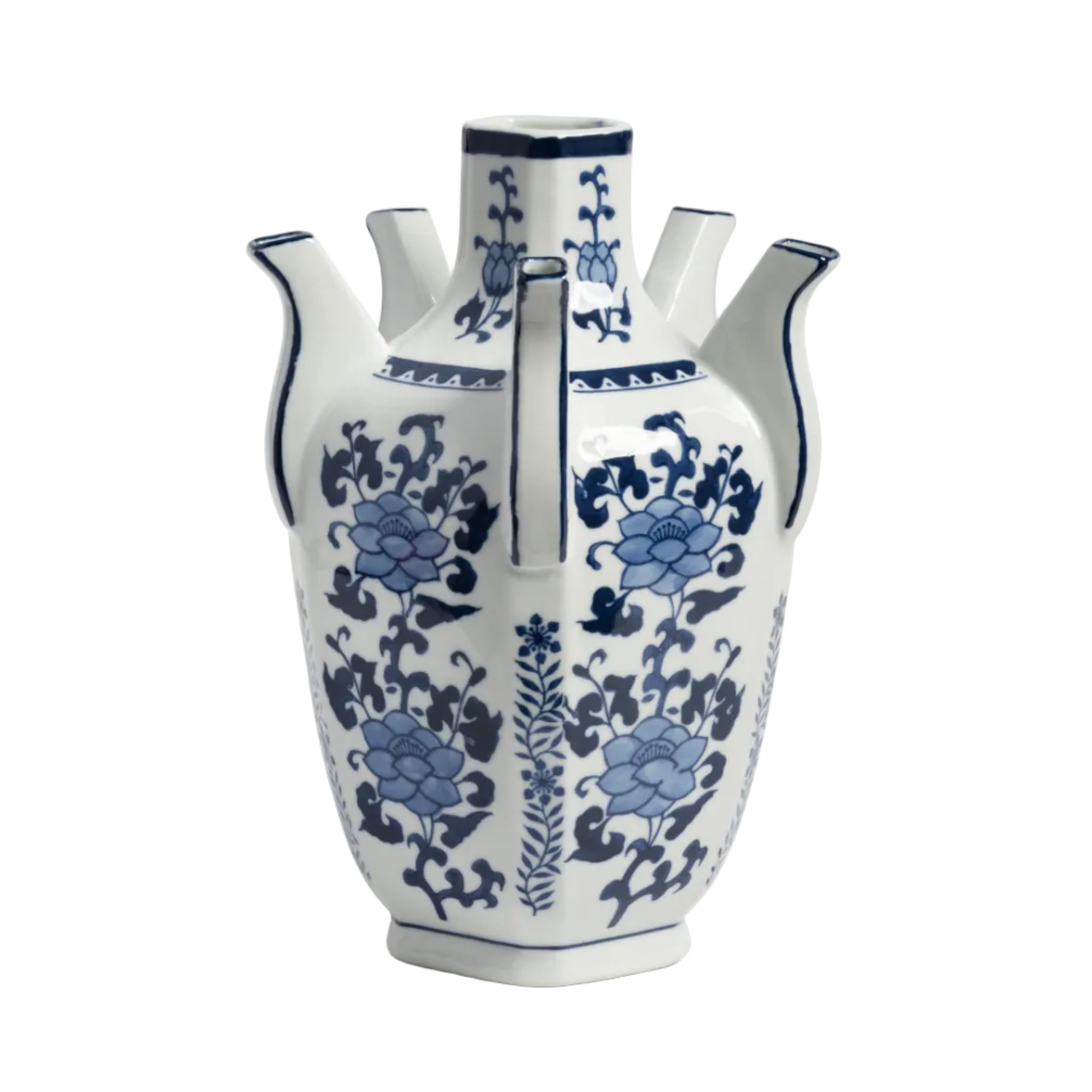 Váza TULIP ATLAS bílá s modrou