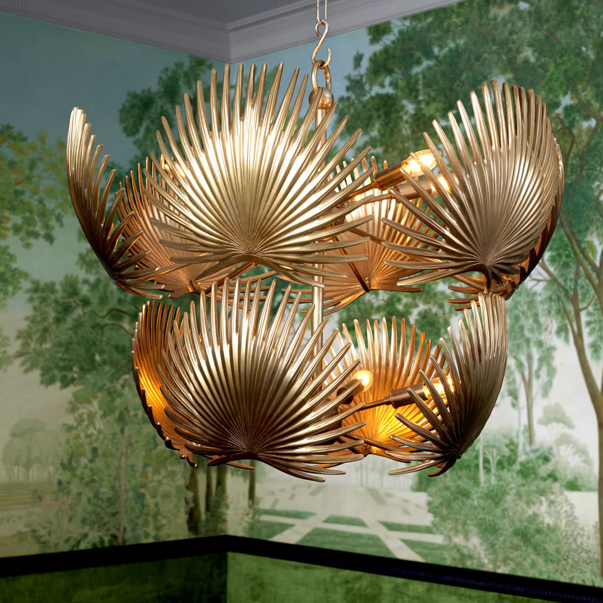 Závěsné svítidlo FOLIAGE antická zlatá