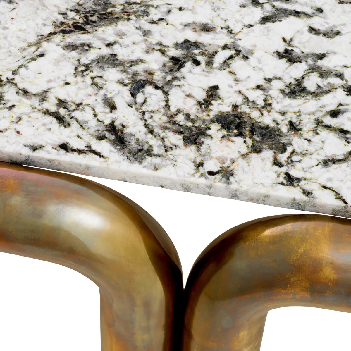 Sunwood coffee table, a marble top with ancient gold
