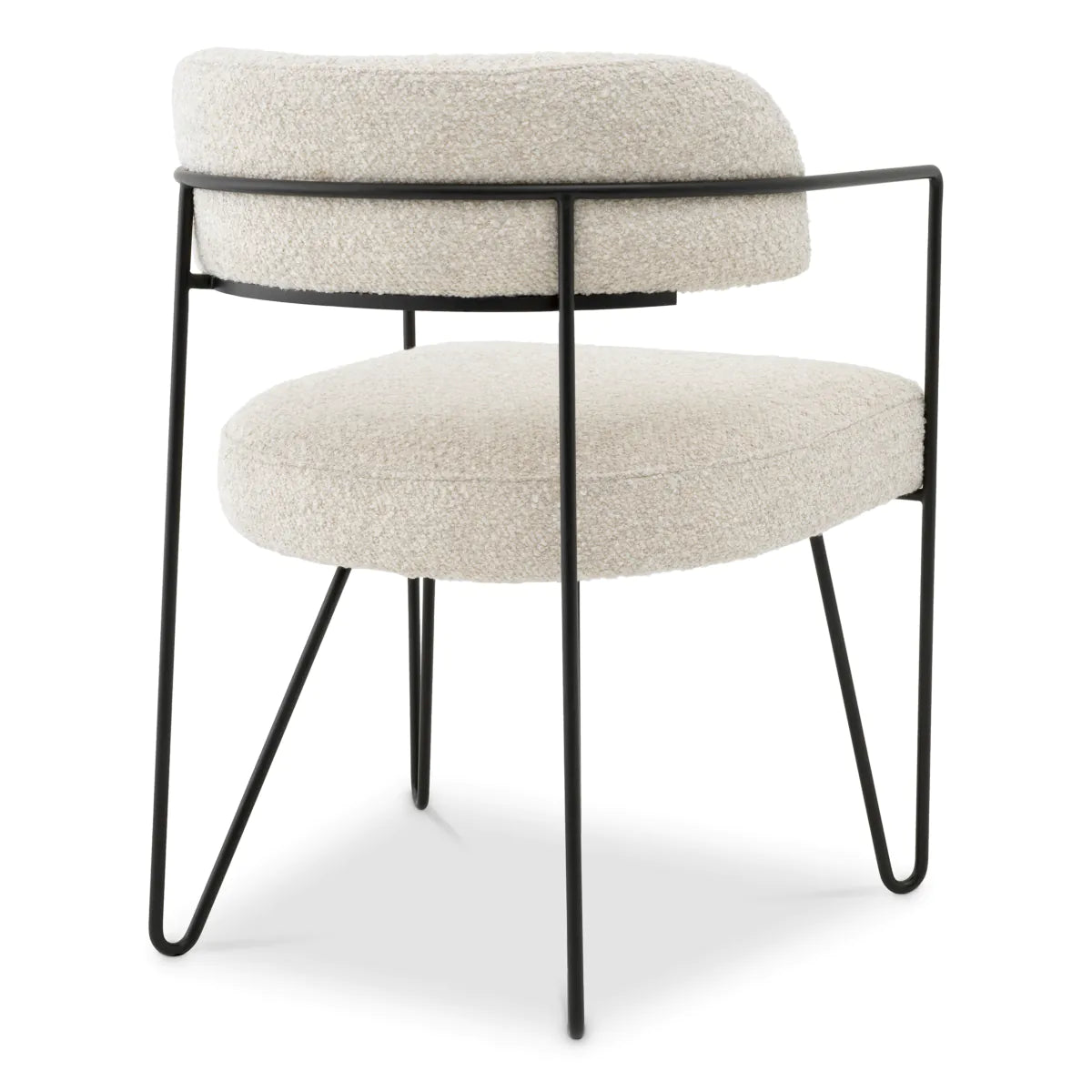 GIUSEPPE chair white bouclé with black base