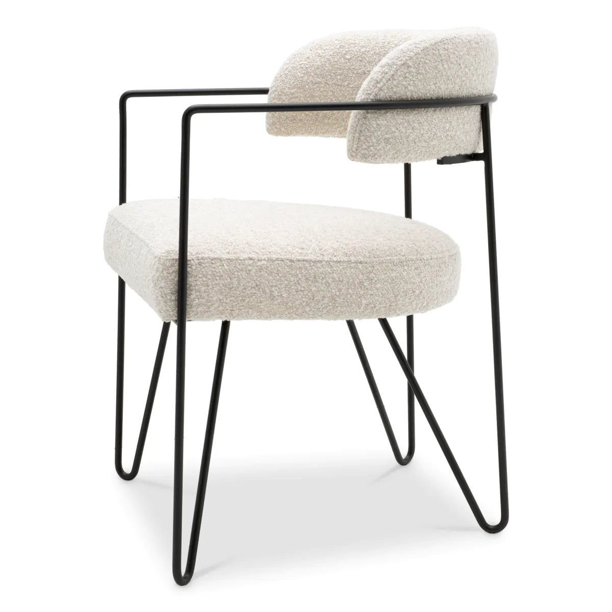 GIUSEPPE chair white bouclé with black base