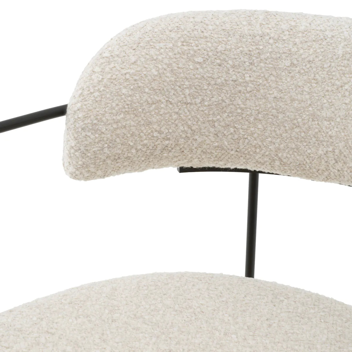 GIUSEPPE chair white bouclé with black base