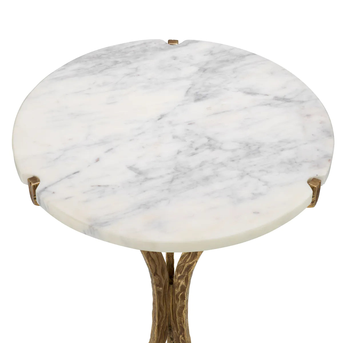 Emmeline side table marble top with ancient golden base