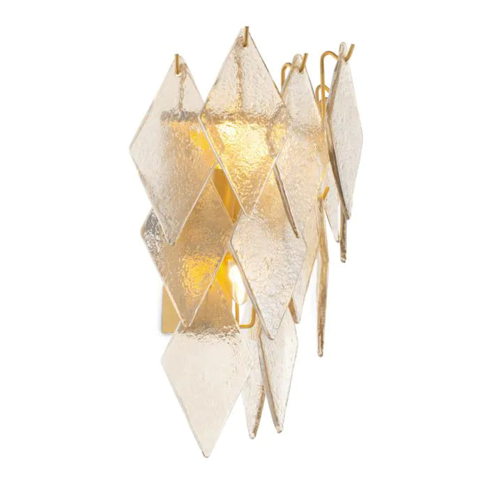 Rhombus wall lamp transparent glass