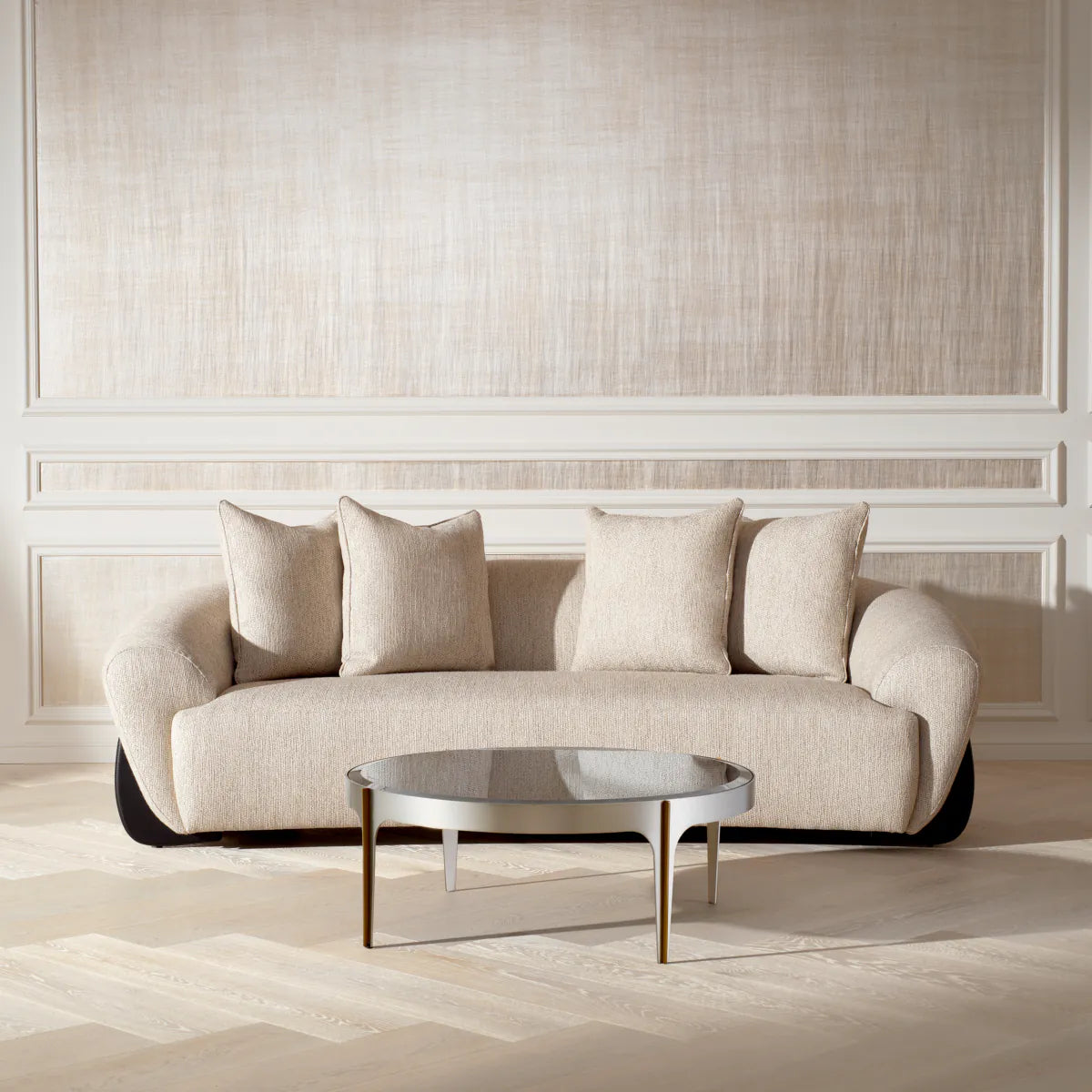 Konferenční stolek ARTEMISA černé sklo se ocelovým podstavcem