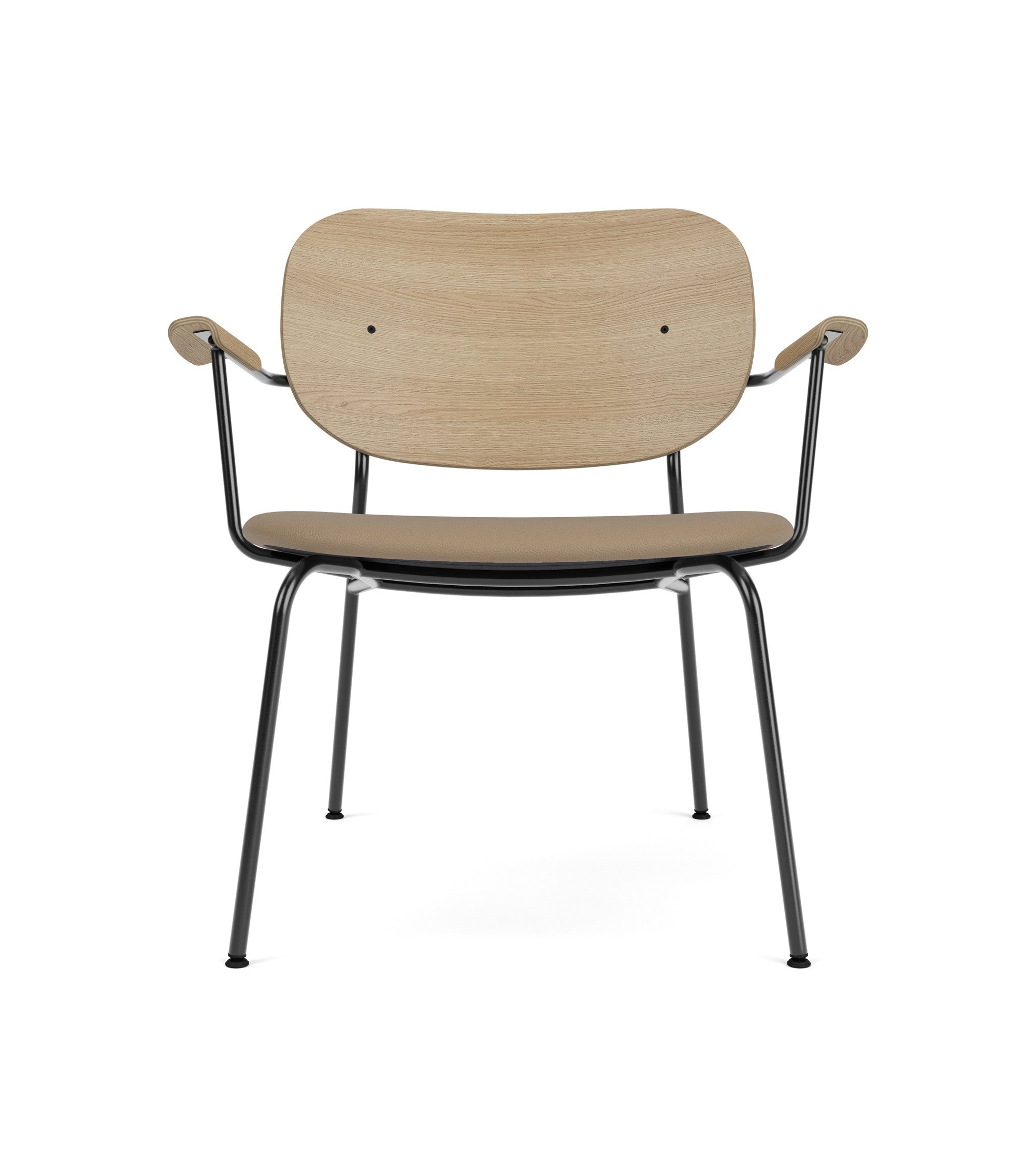 Křeslo CO béžové s dubovým opěradlem