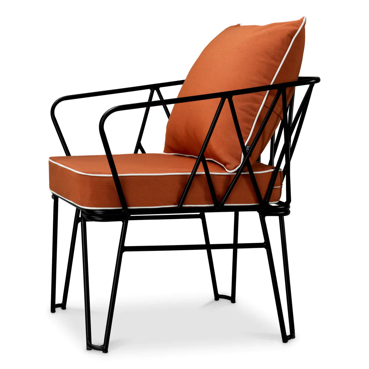CLIFTON outdoor armchair orange with black base