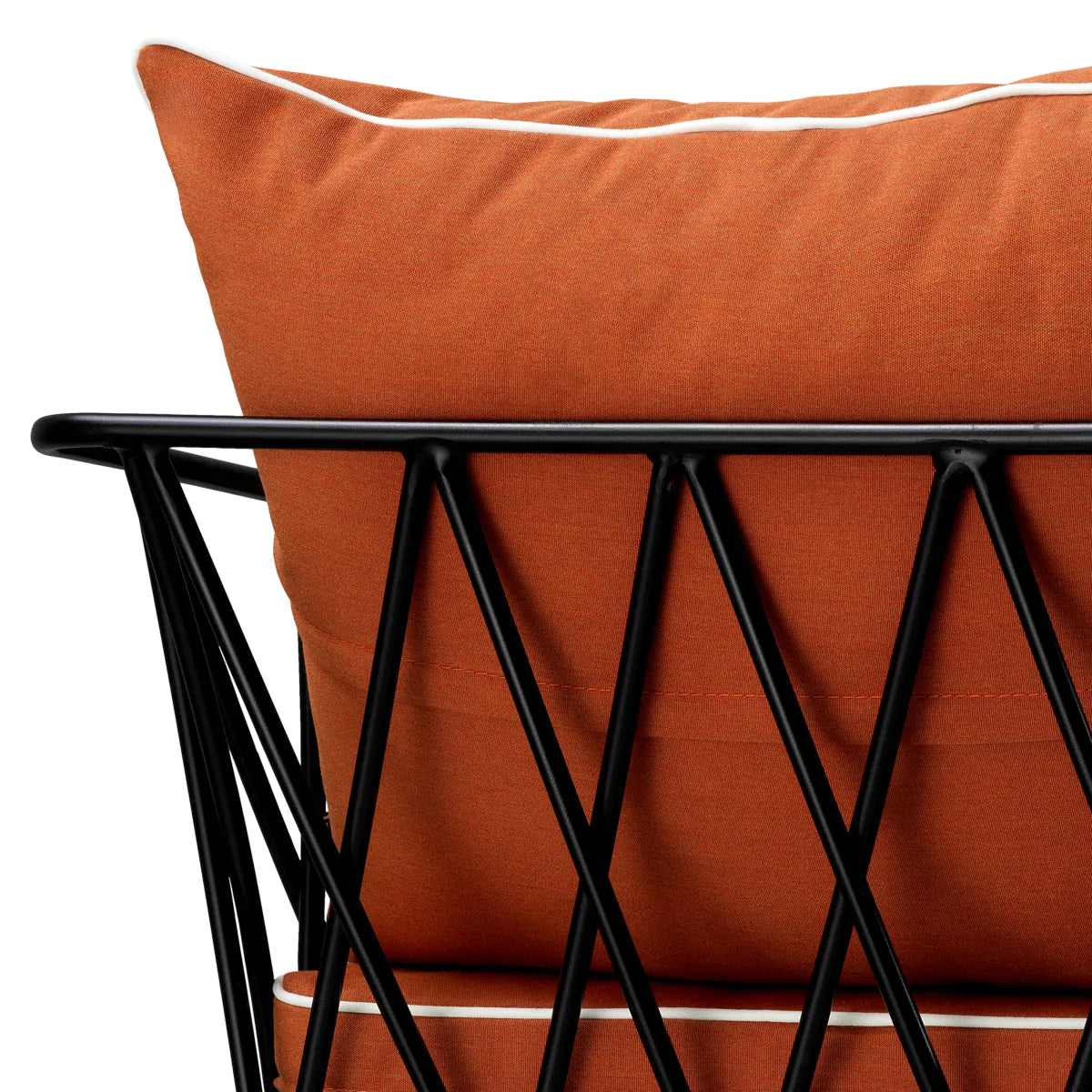 CLIFTON outdoor armchair orange with black base