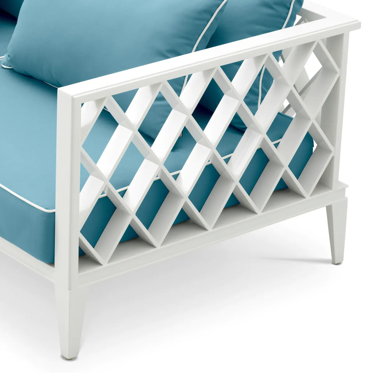 2-seater outdoor sofa OCEAN CLUB white with blue