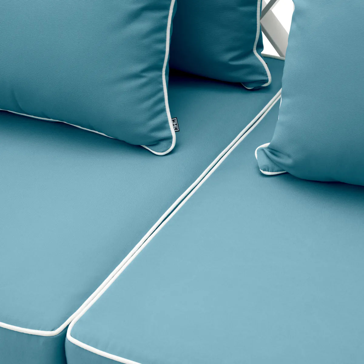 2-seater outdoor sofa OCEAN CLUB white with blue