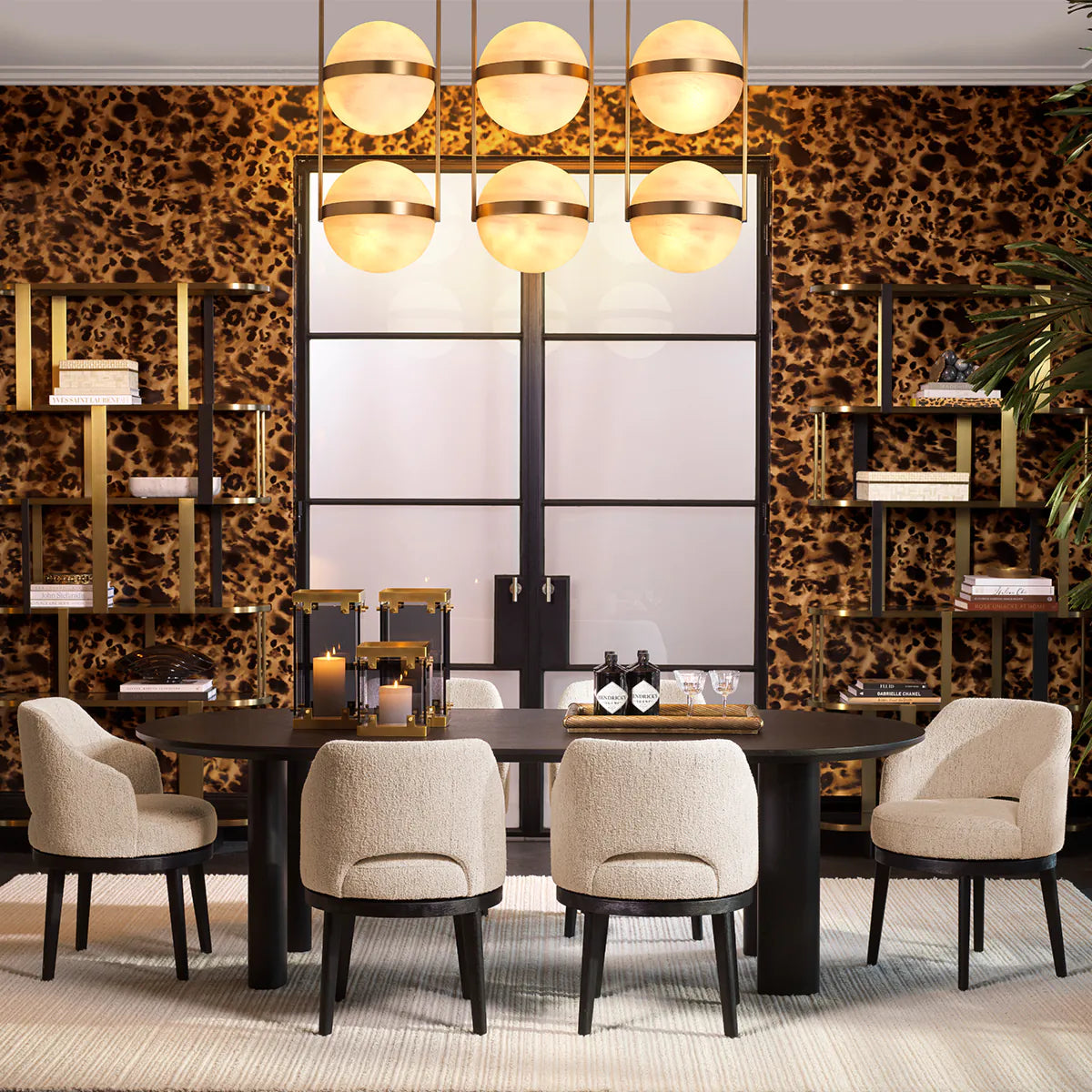 Skleněný tác LENORA antická mosaz