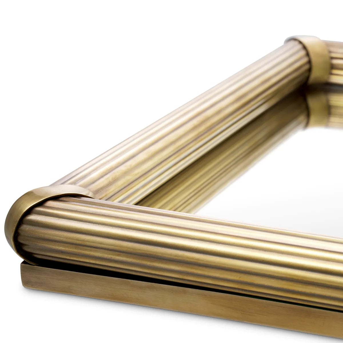 Skleněný tác LENORA antická mosaz