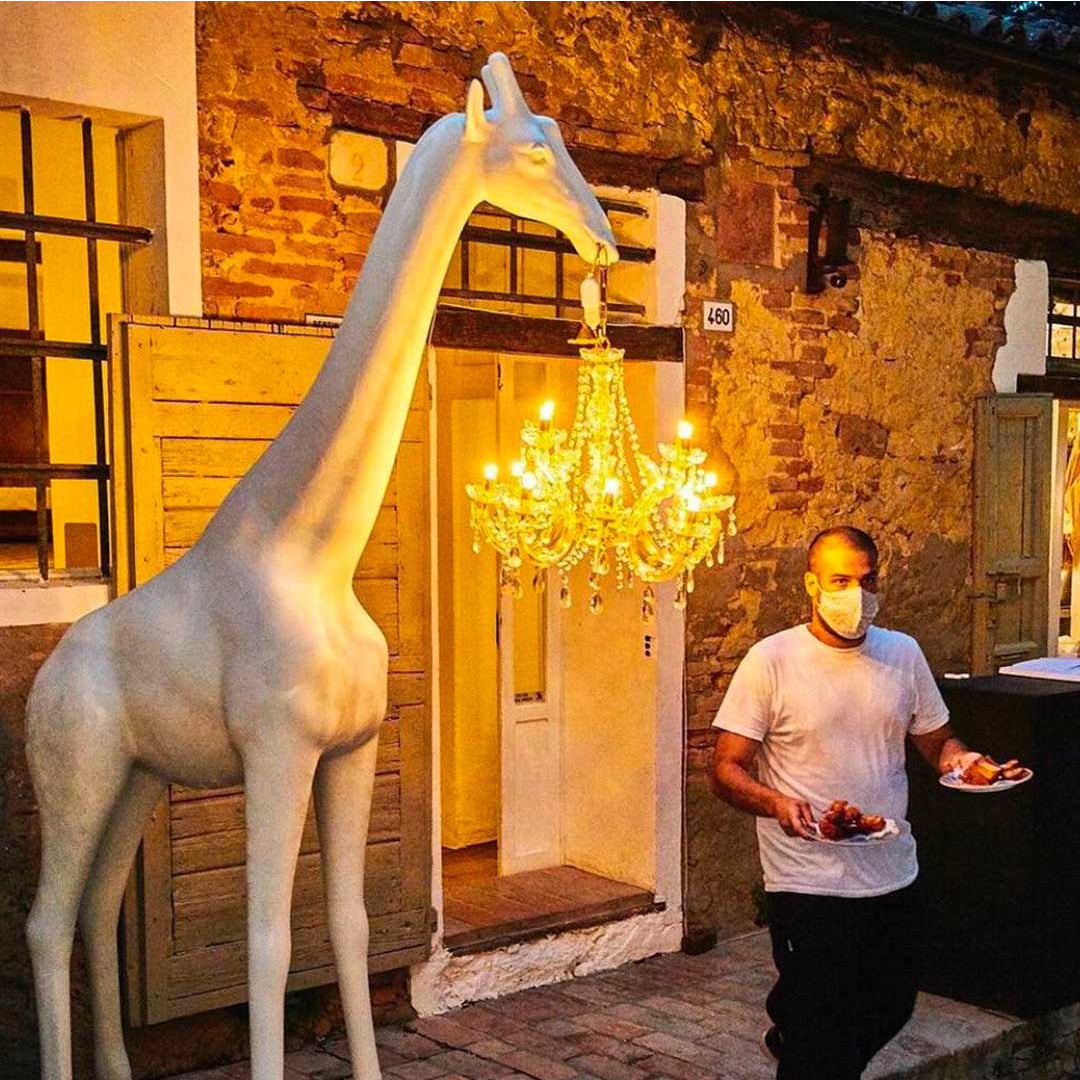 Outdoor lamp GIRAFFE IN LOVE M pink