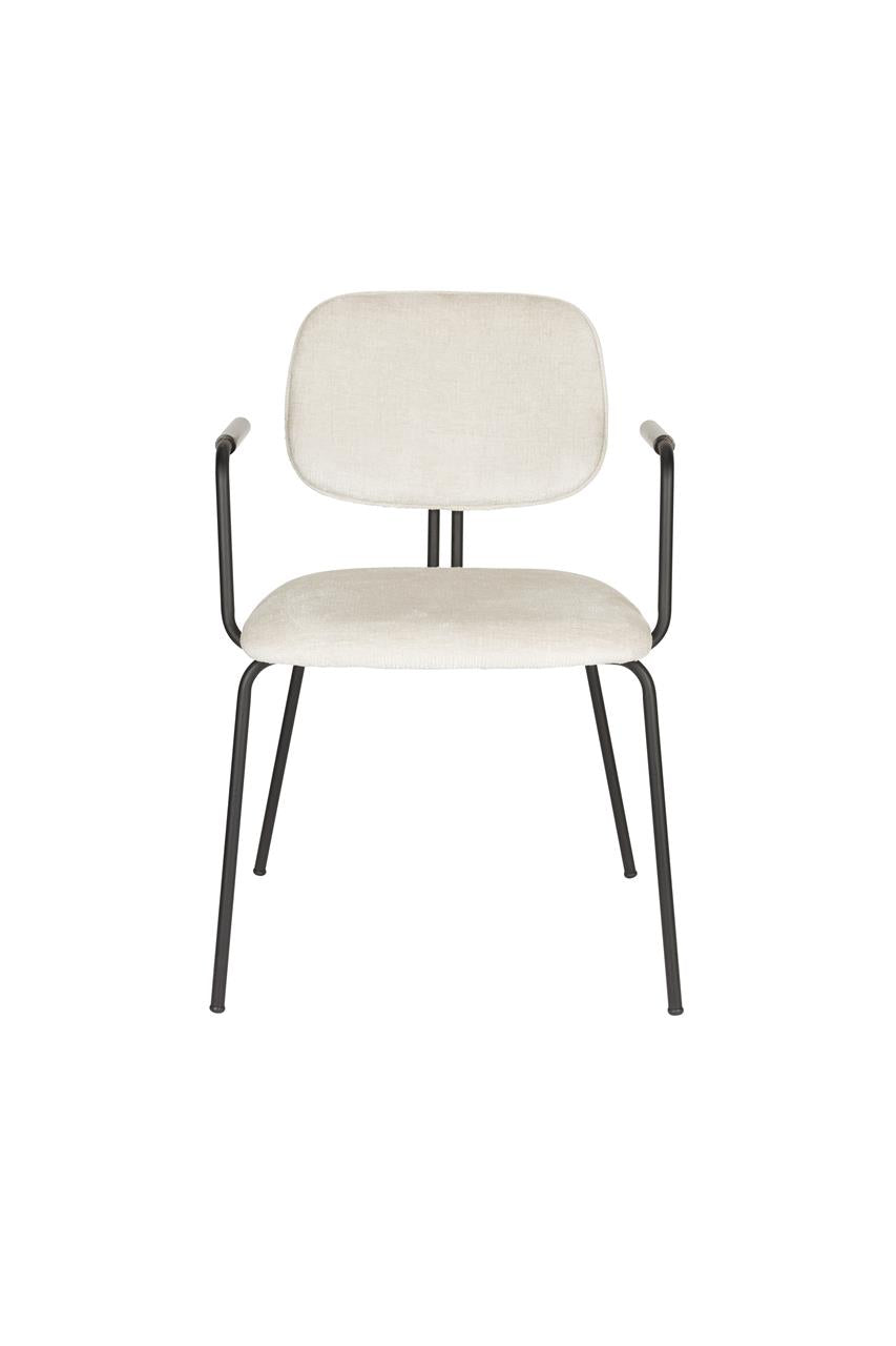 BOUTON Armchair in White with Black Base