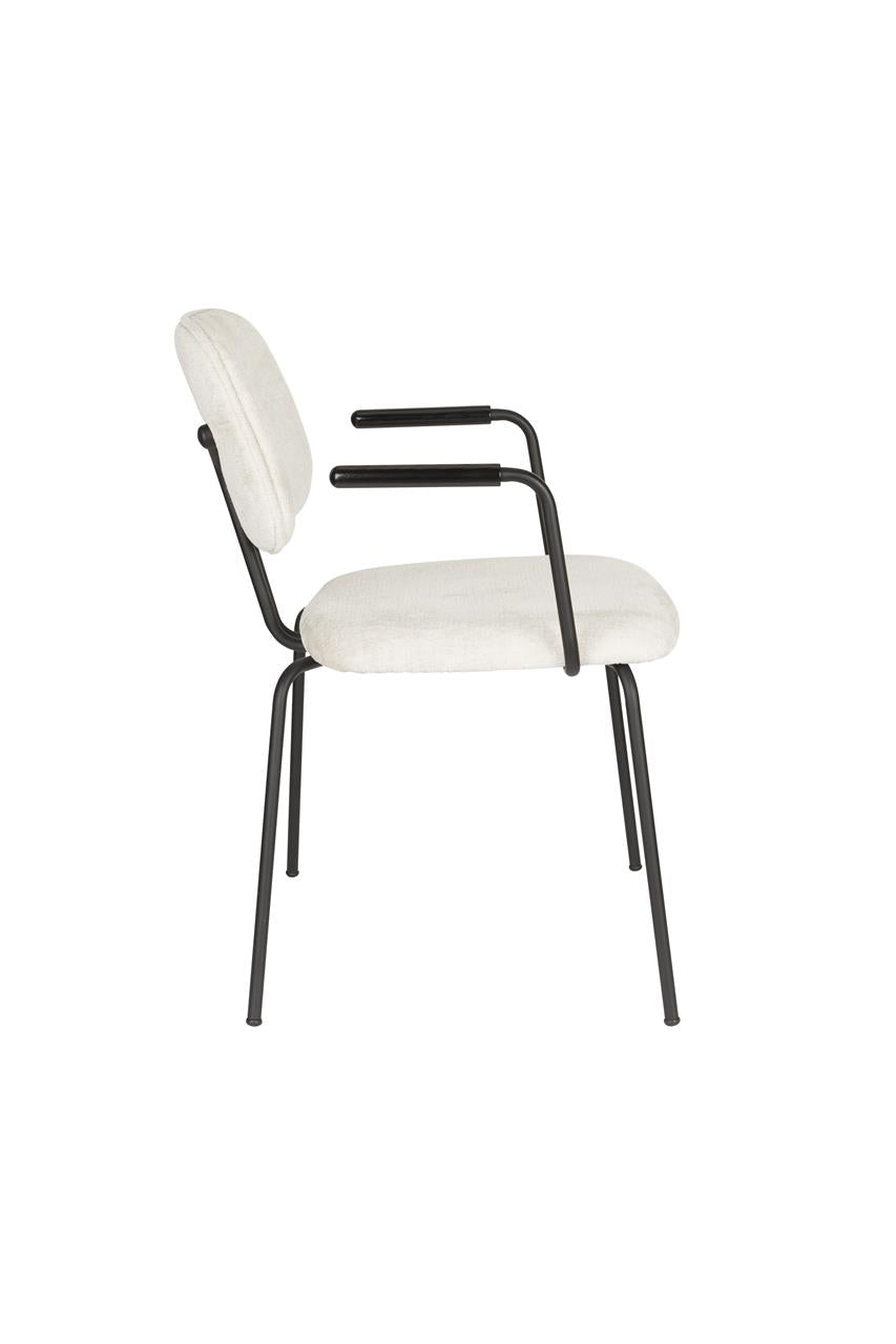 BOUTON Armchair in White with Black Base
