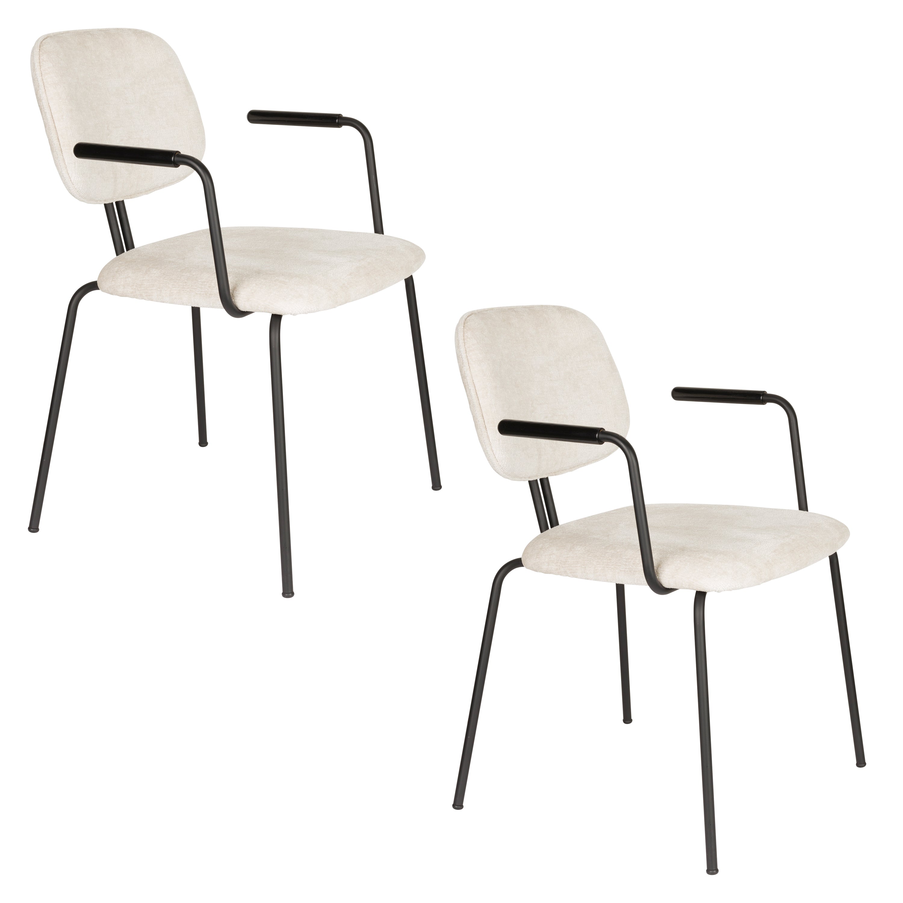 BOUTON Armchair in White with Black Base