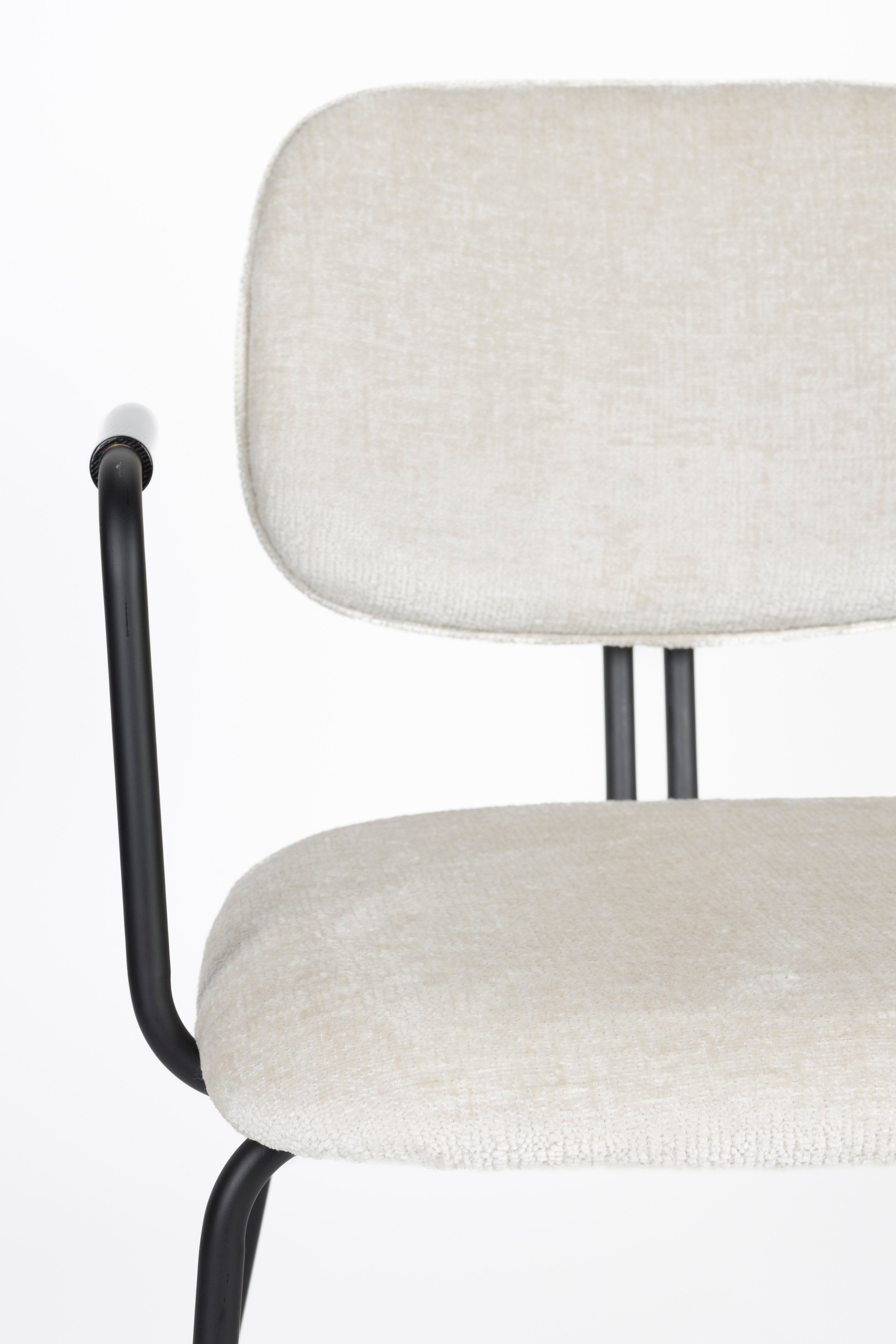 BOUTON Armchair in White with Black Base