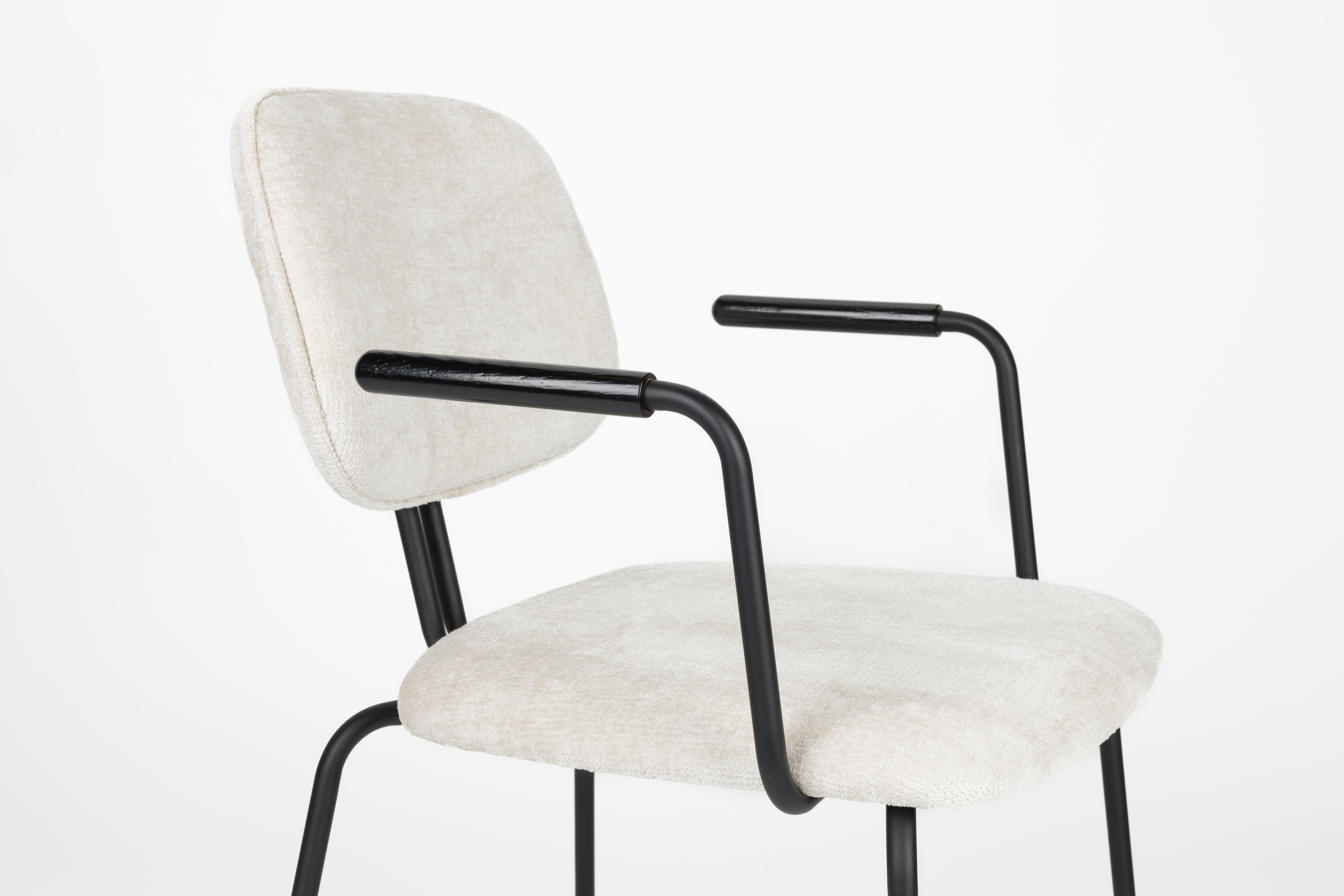 BOUTON Armchair in White with Black Base