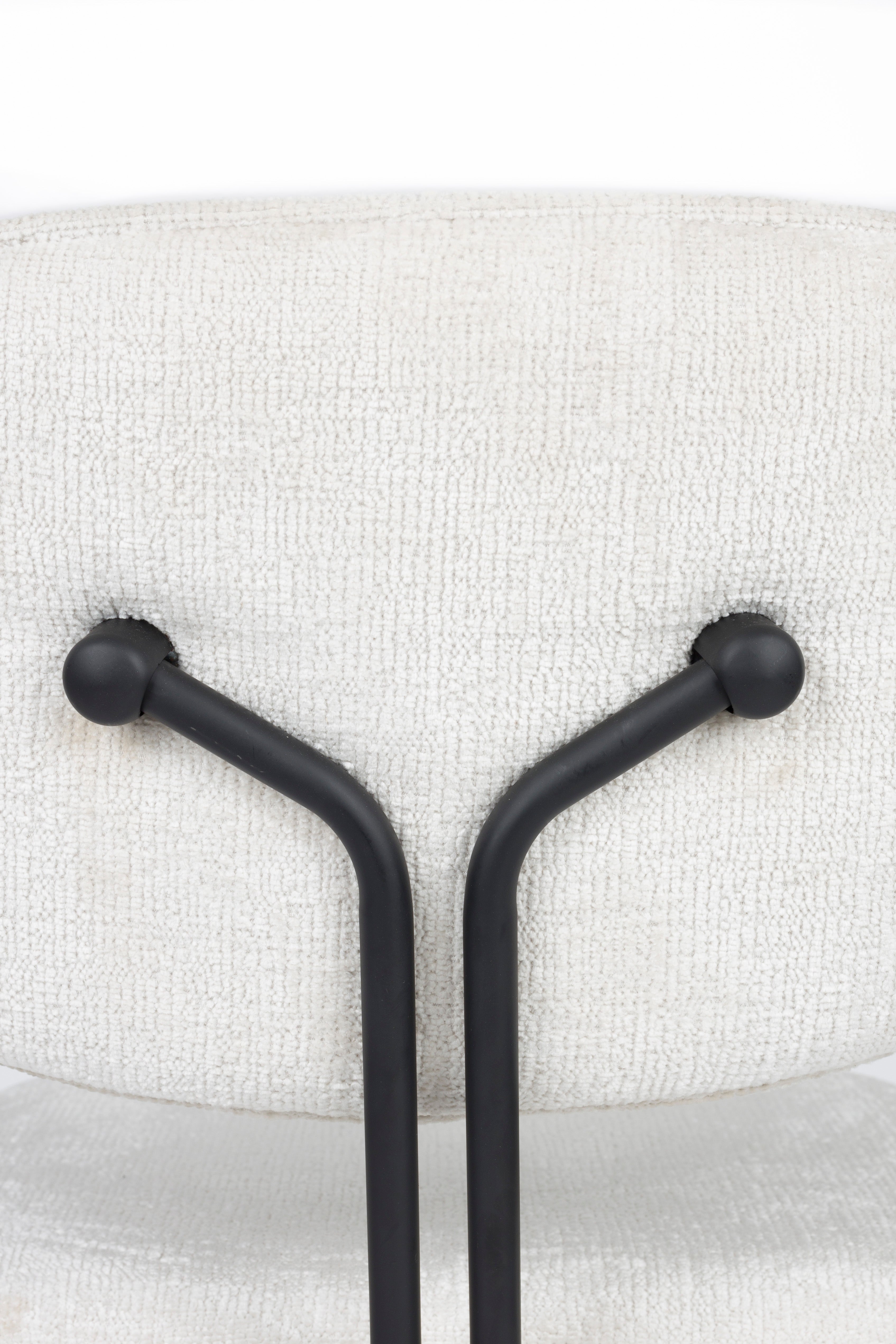 BOUTON Armchair in White with Black Base