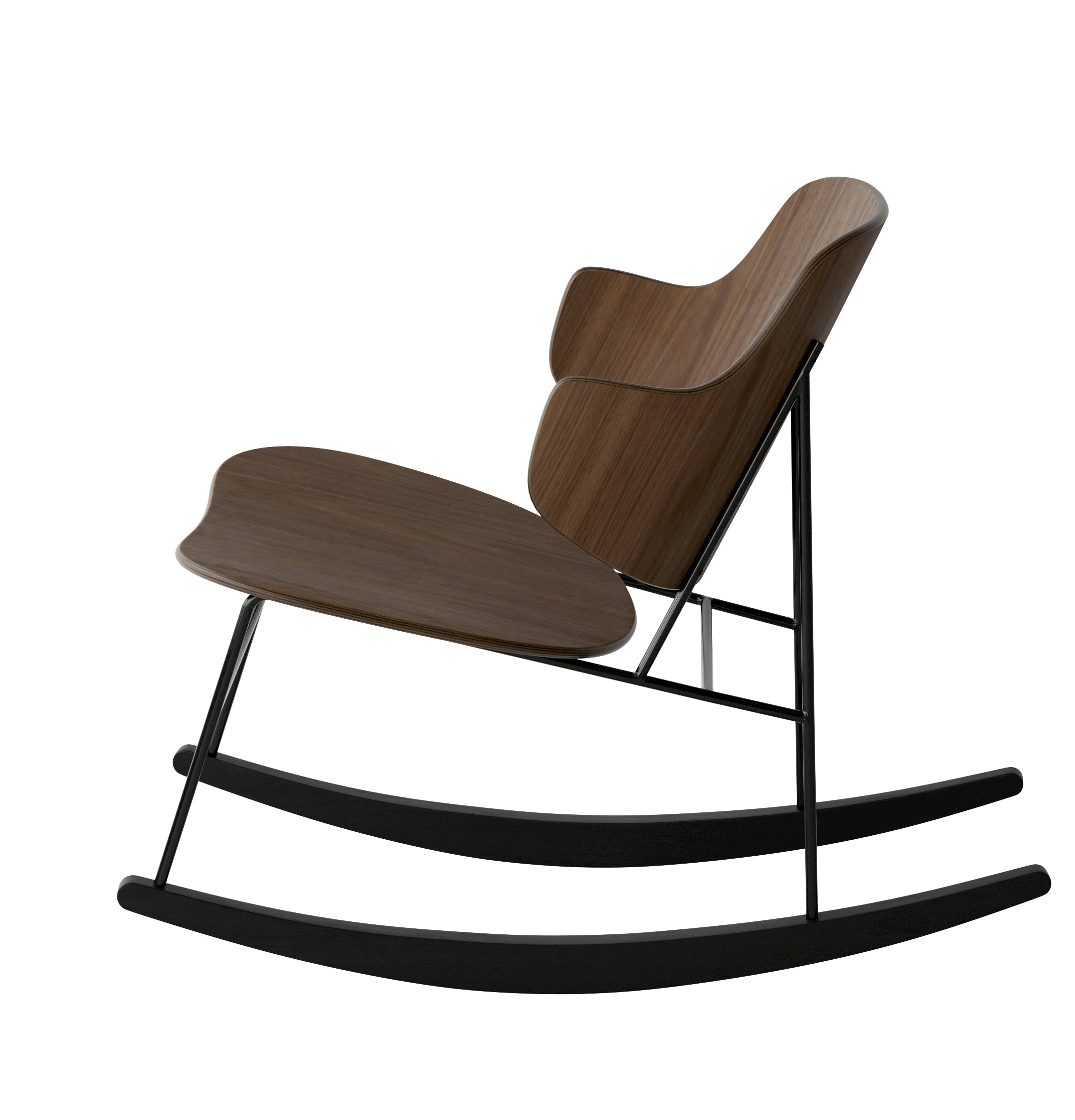 PENGUIN rocking chair walnut veneer