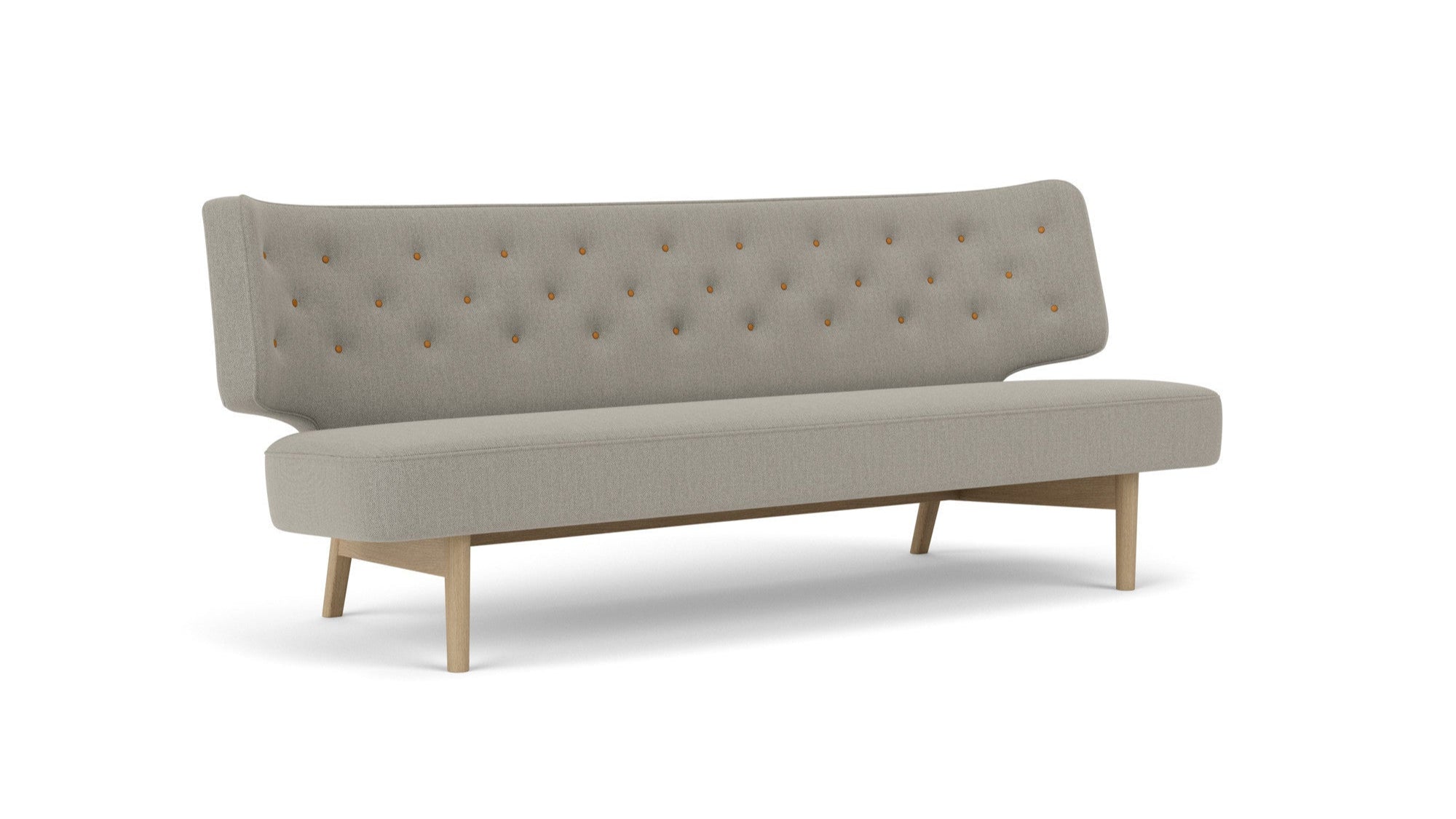 2-seater Sofa RADIOHUS gray with oak base