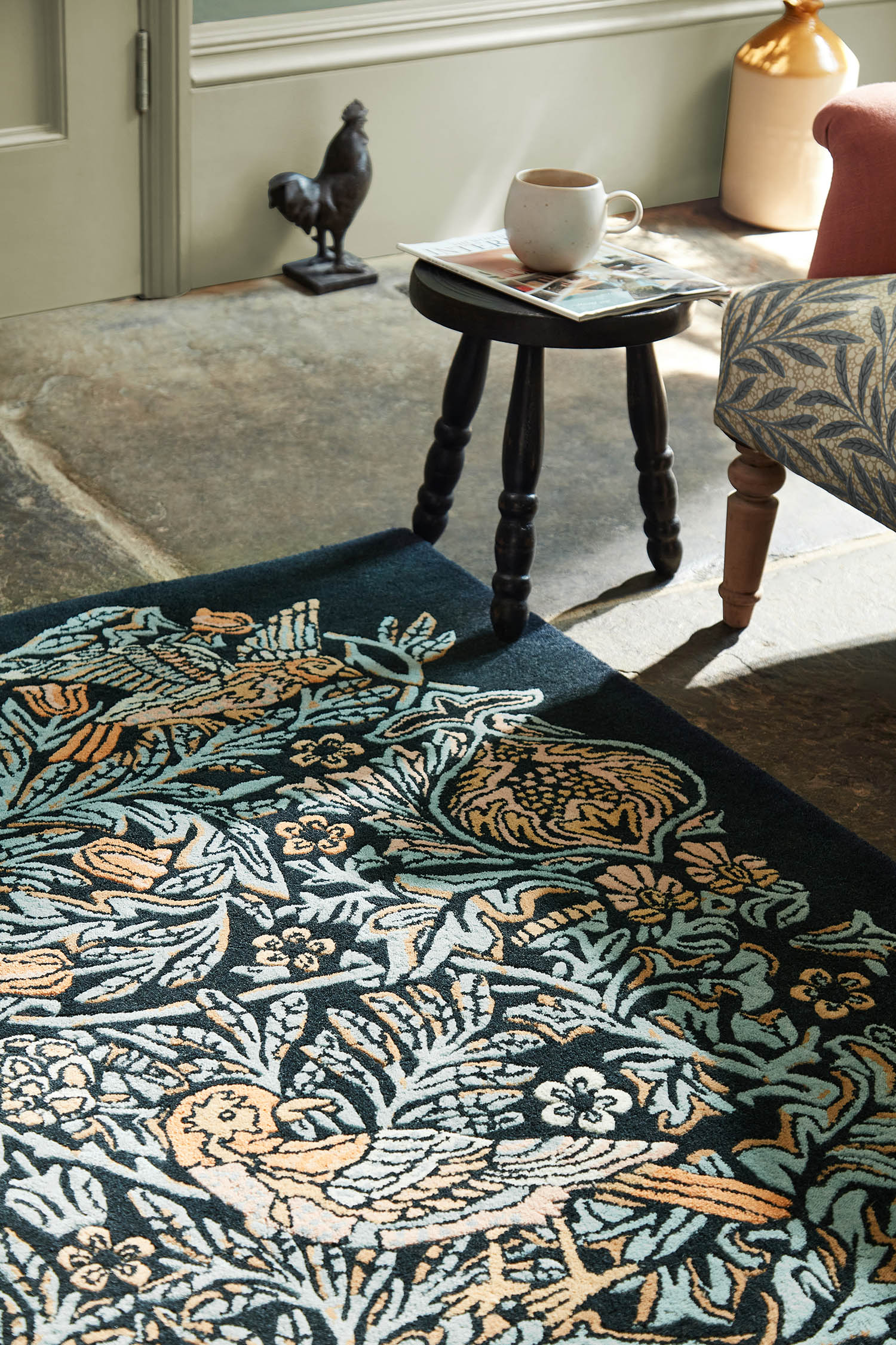 MOrew rug - bird webb’s blue navy blue