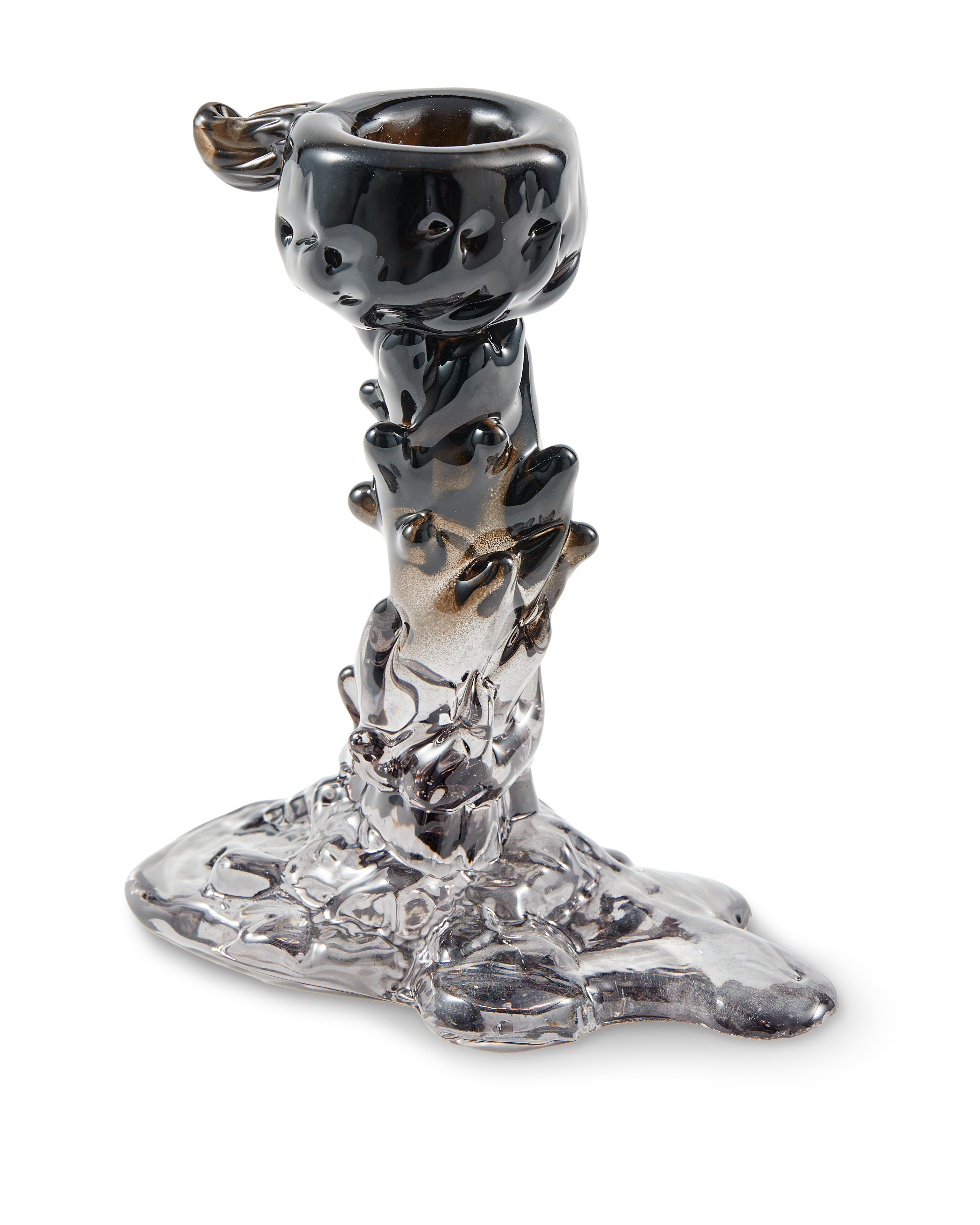 Svícen GLASS DRIP černý