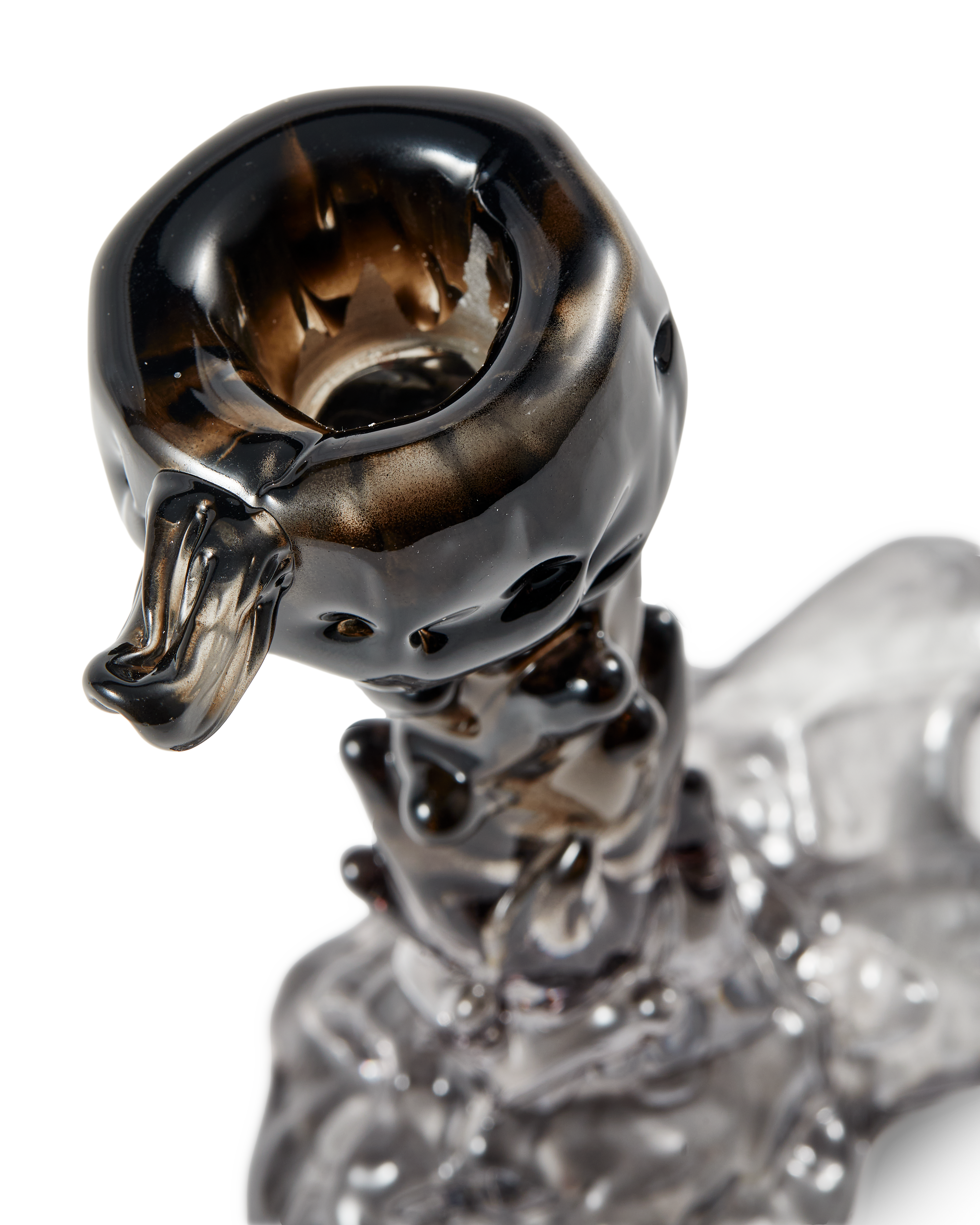 Svícen GLASS DRIP černý