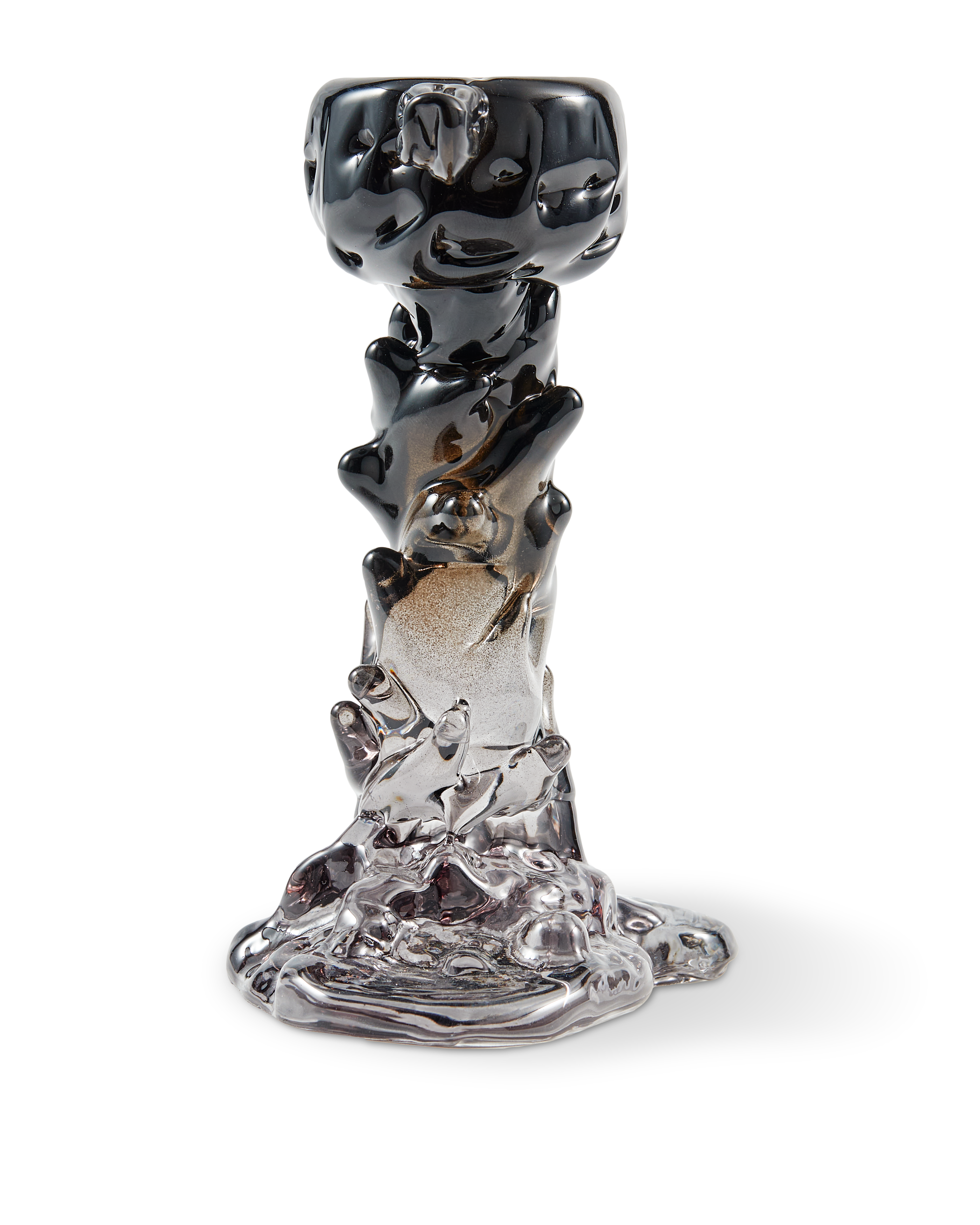 Svícen GLASS DRIP černý