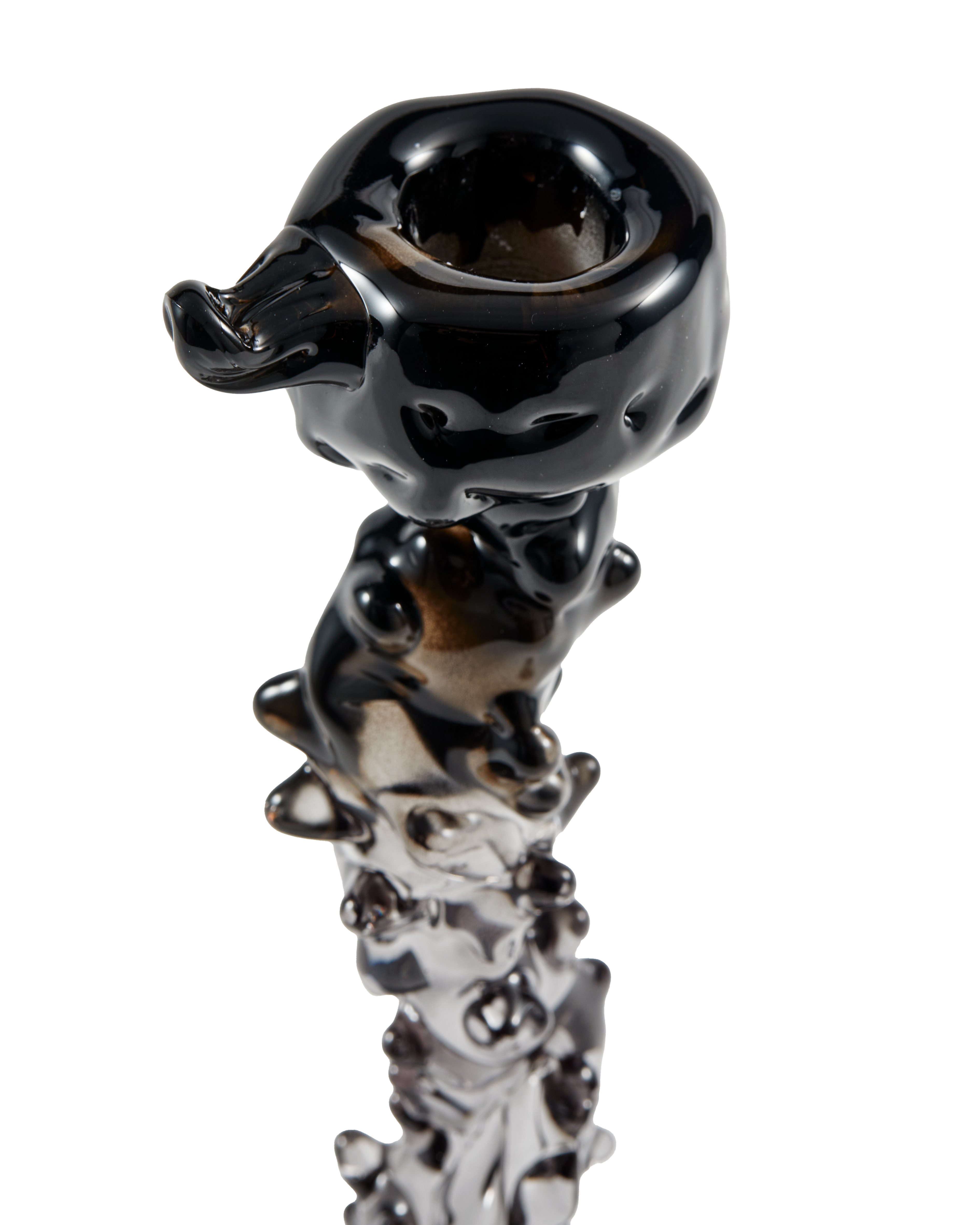 Svícen GLASS DRIP černý