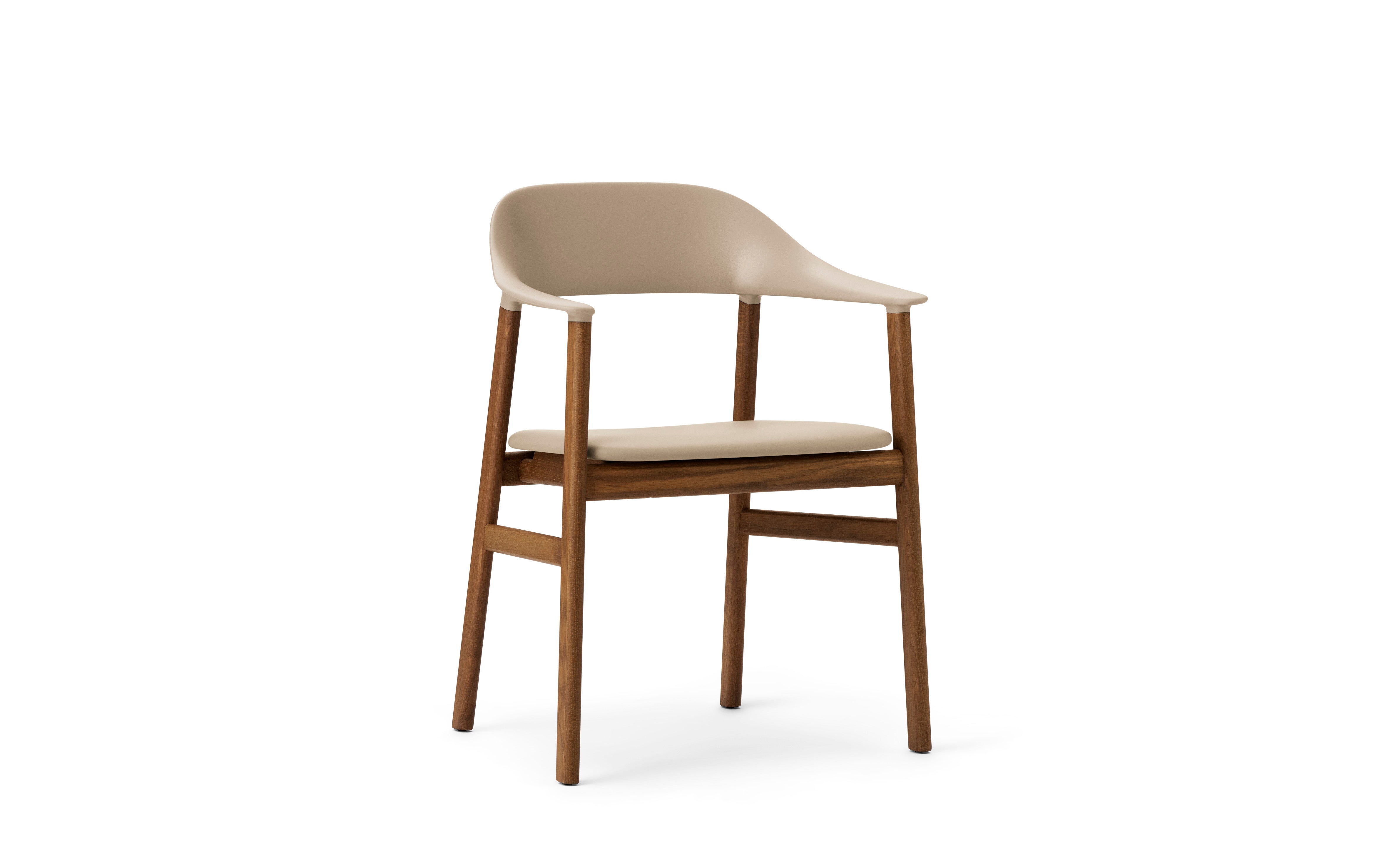 Chair with armrests Upholstered Herit with a dark oak base