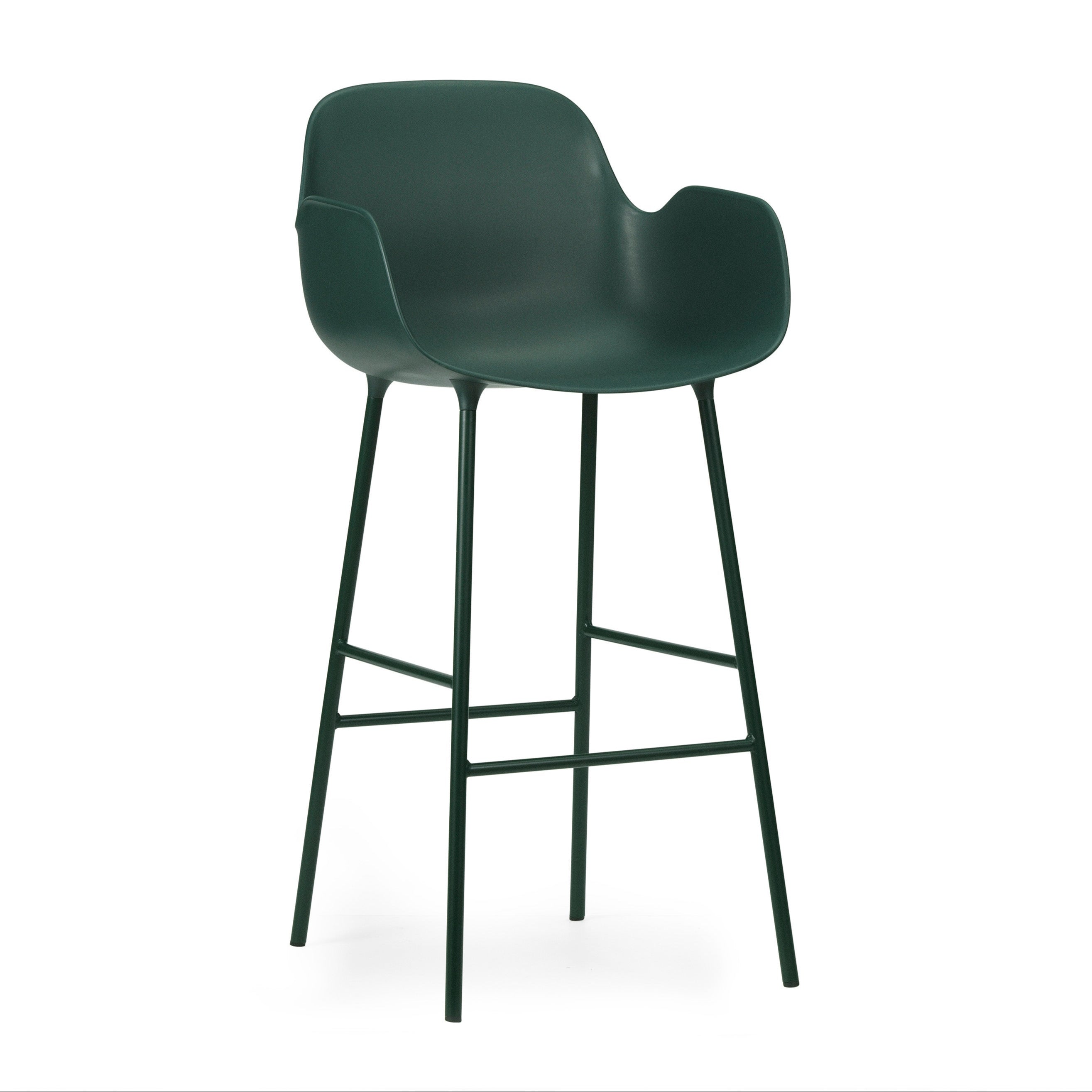 Bar chair with armrests green forms