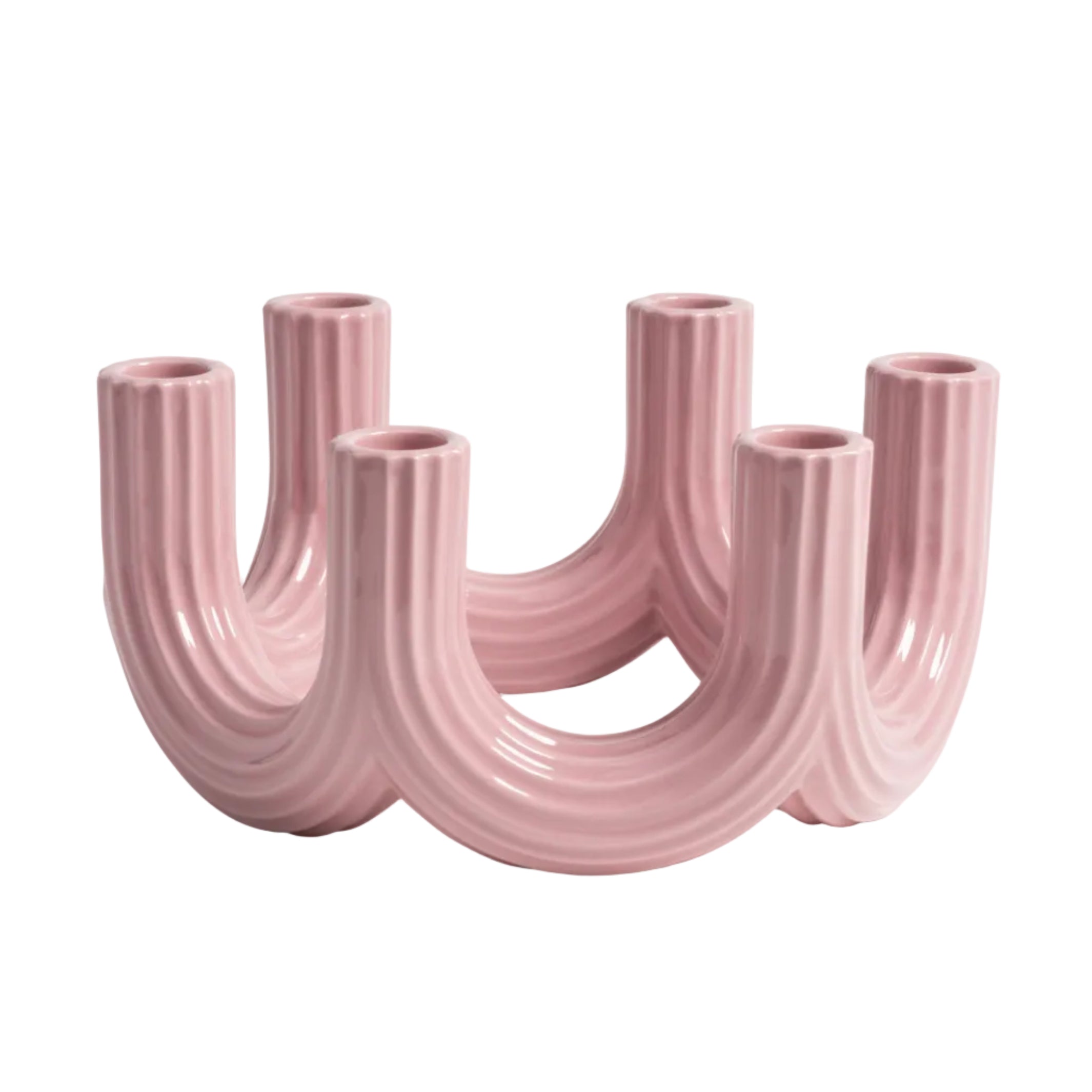 Pink Six-Arm Candle Holder CHURROS