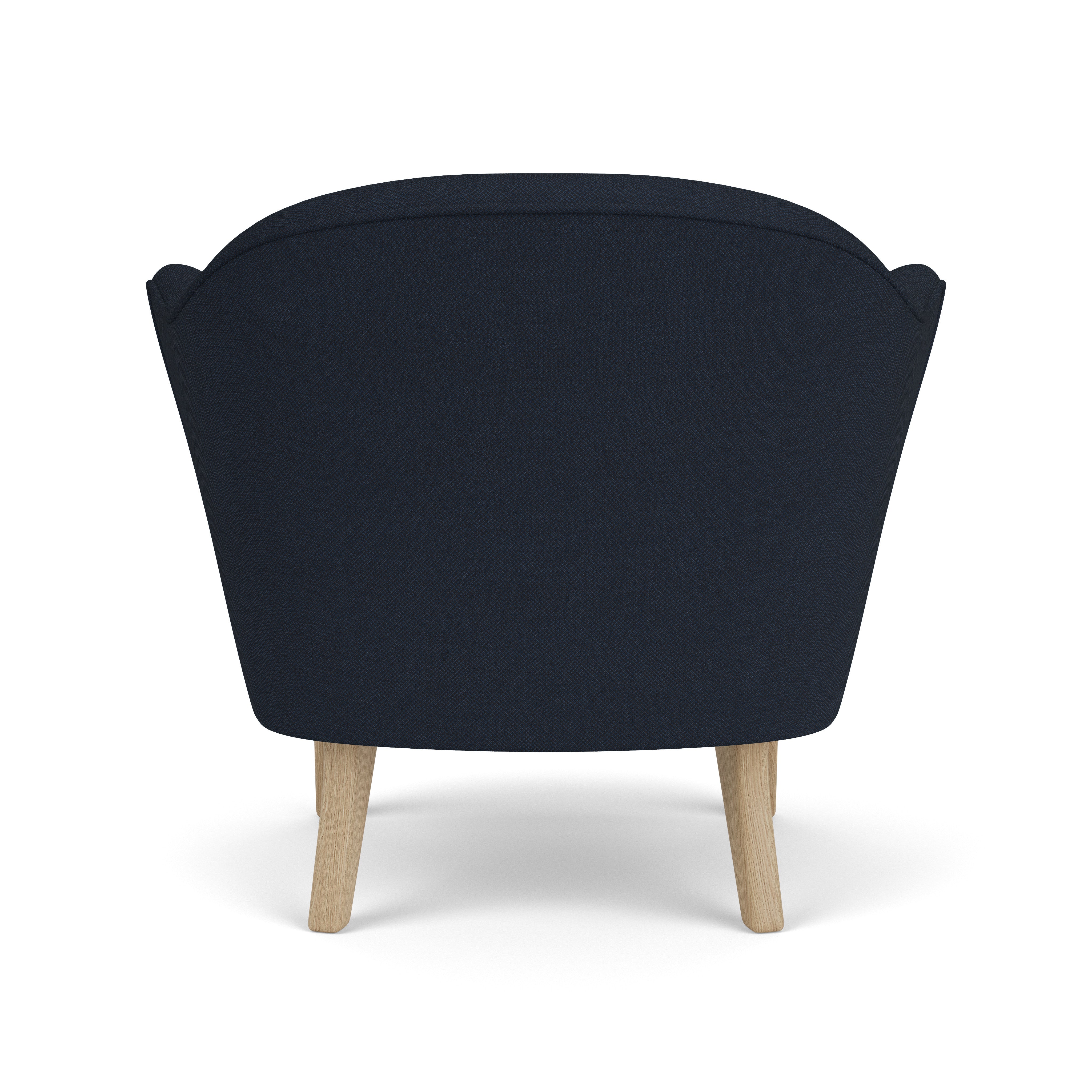INGEBORG armchair in navy blue with an oak base