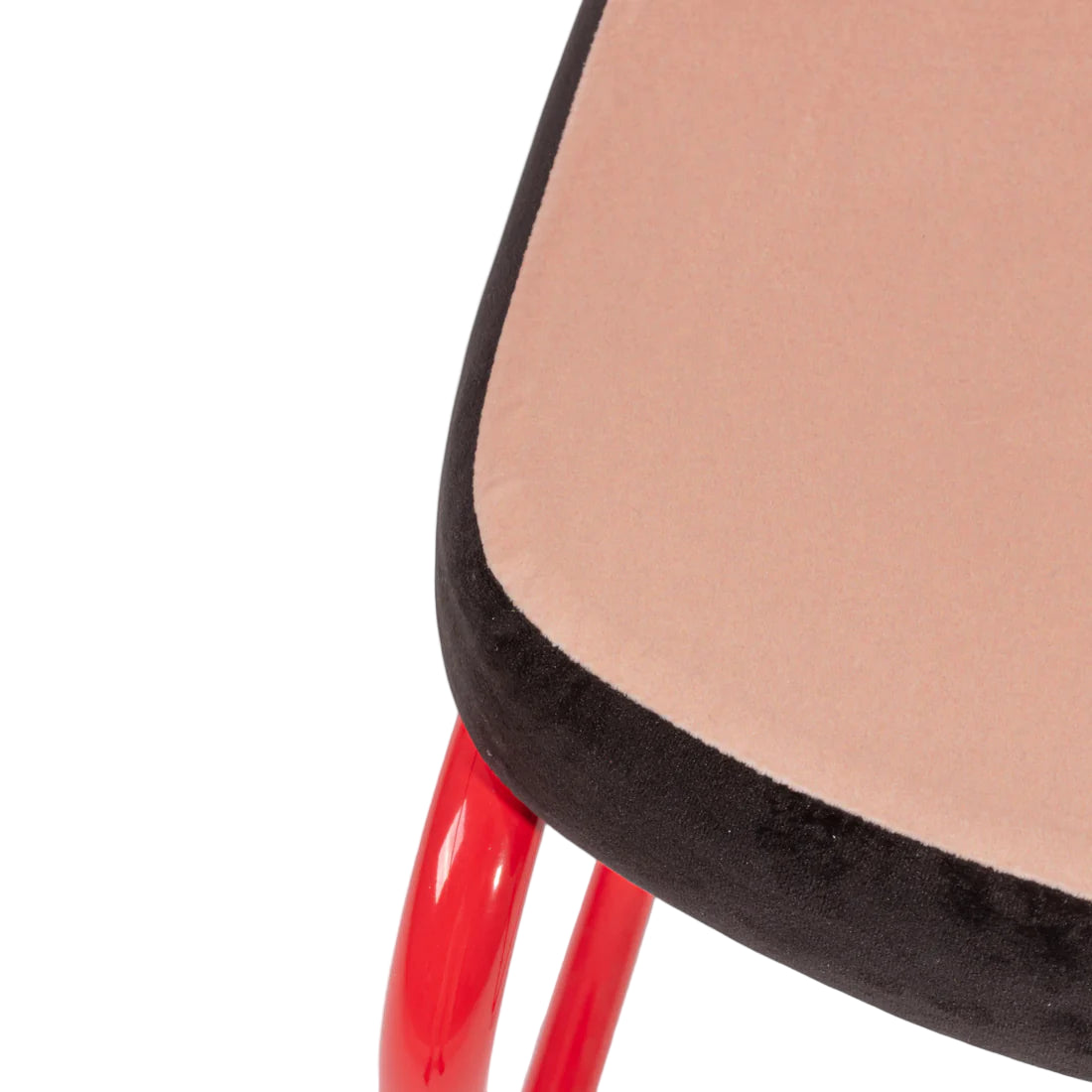 Krzesło SUPERCHAIR BLUE GRID łososiowy z czerwoną podstawą