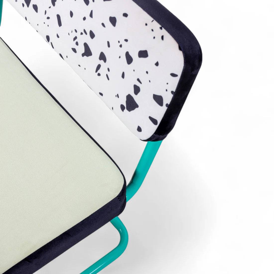 Fotel SUPERLOUNGE CHAIR TERRAZZO jasnożółty z turkusową podstawą