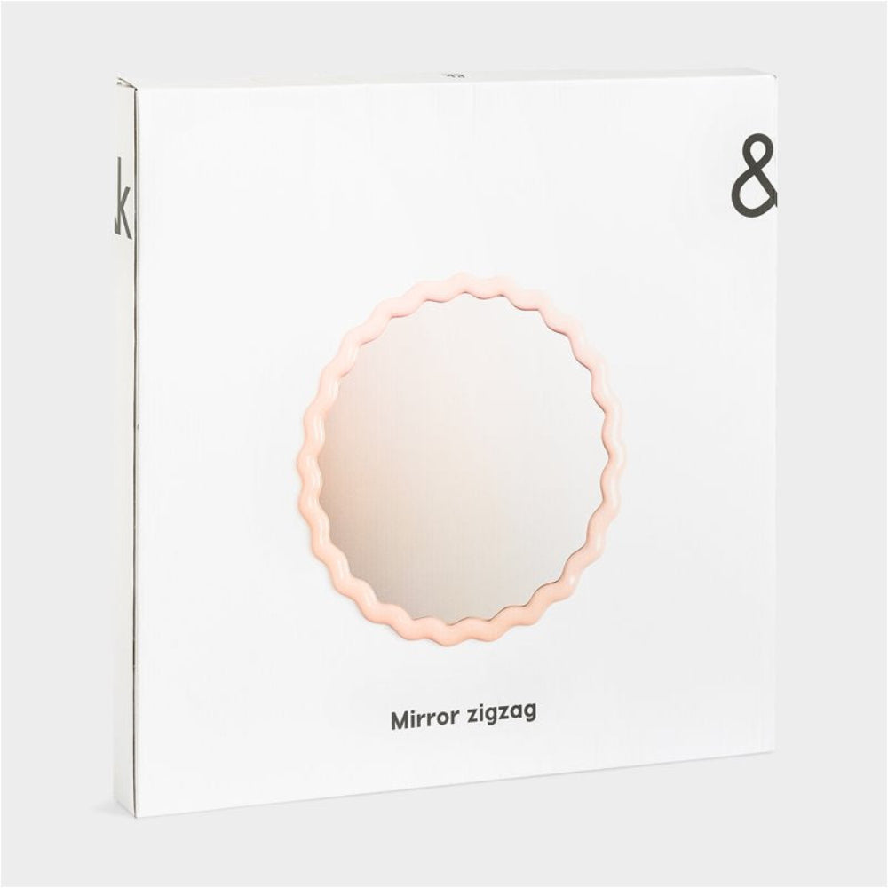 Kulaté zrcadlo ZIGZAG růžové