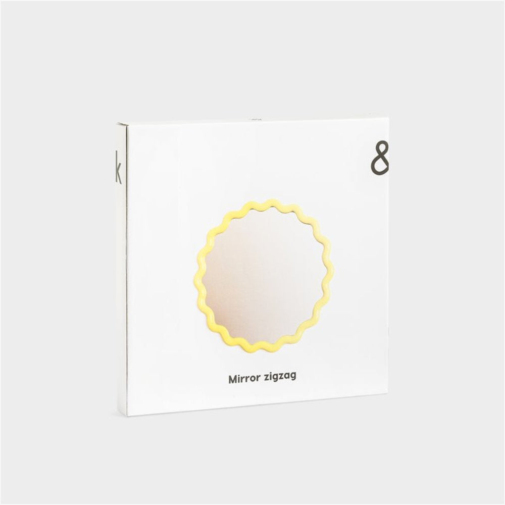 Kulaté zrcadlo ZIGZAG žluté