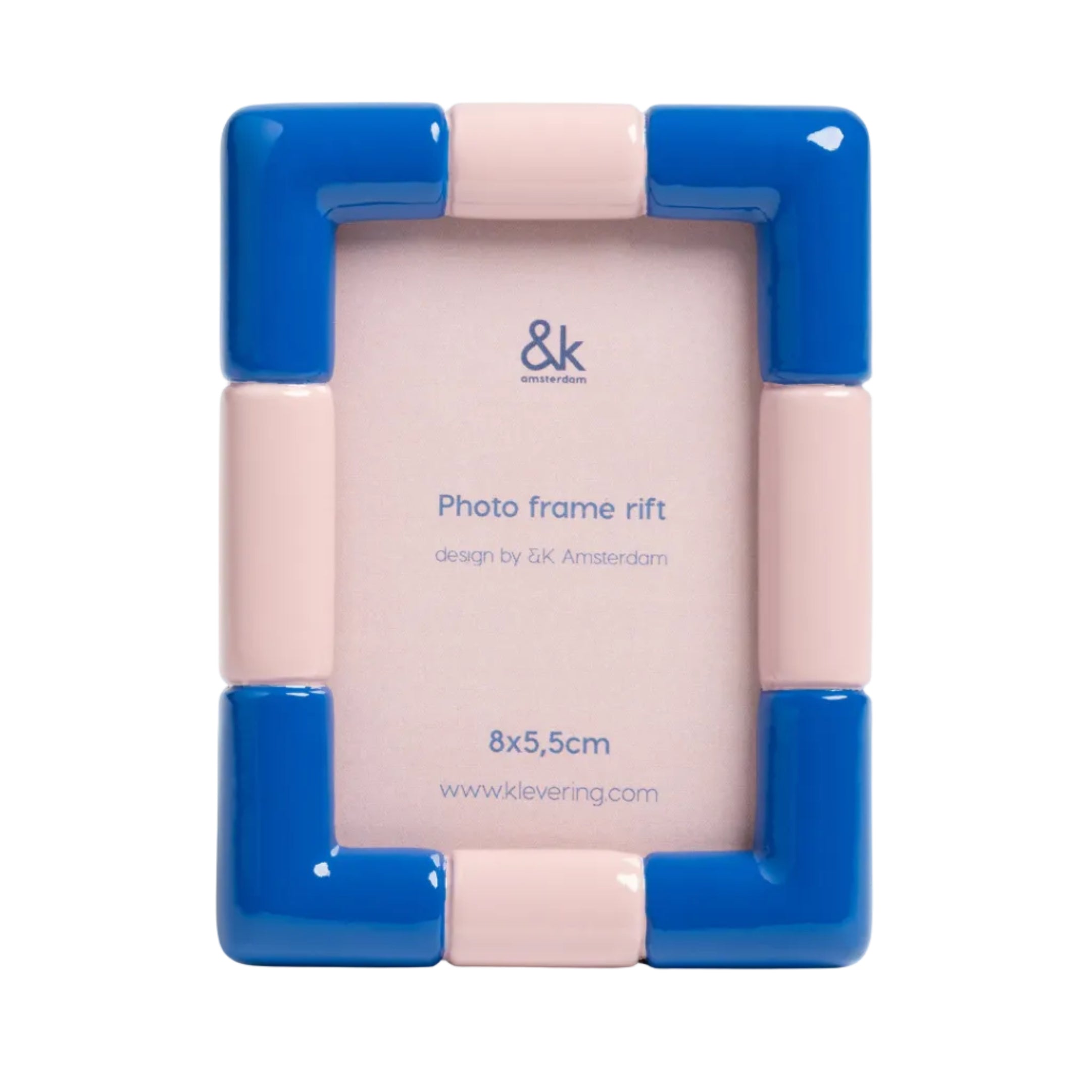RIFT RECTANGLE photo frame blue with pink