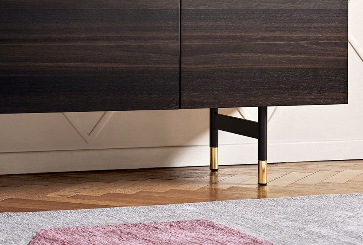 Komoda HORIZON tmavé dřevo s bílou deskou