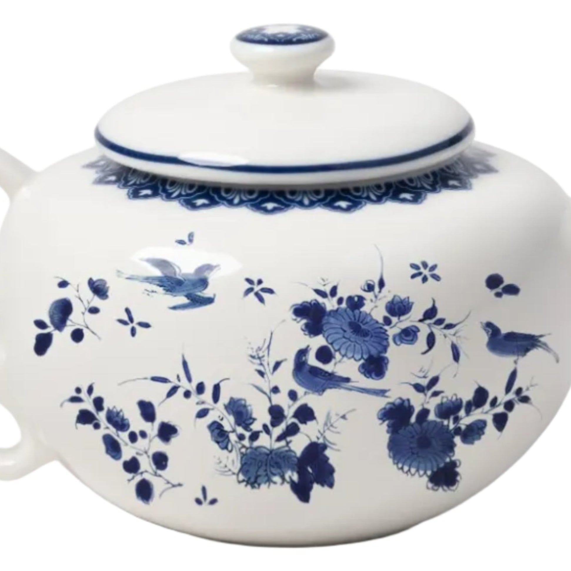Bílý čajový džbánek DELFTWARE s modrým zdobením