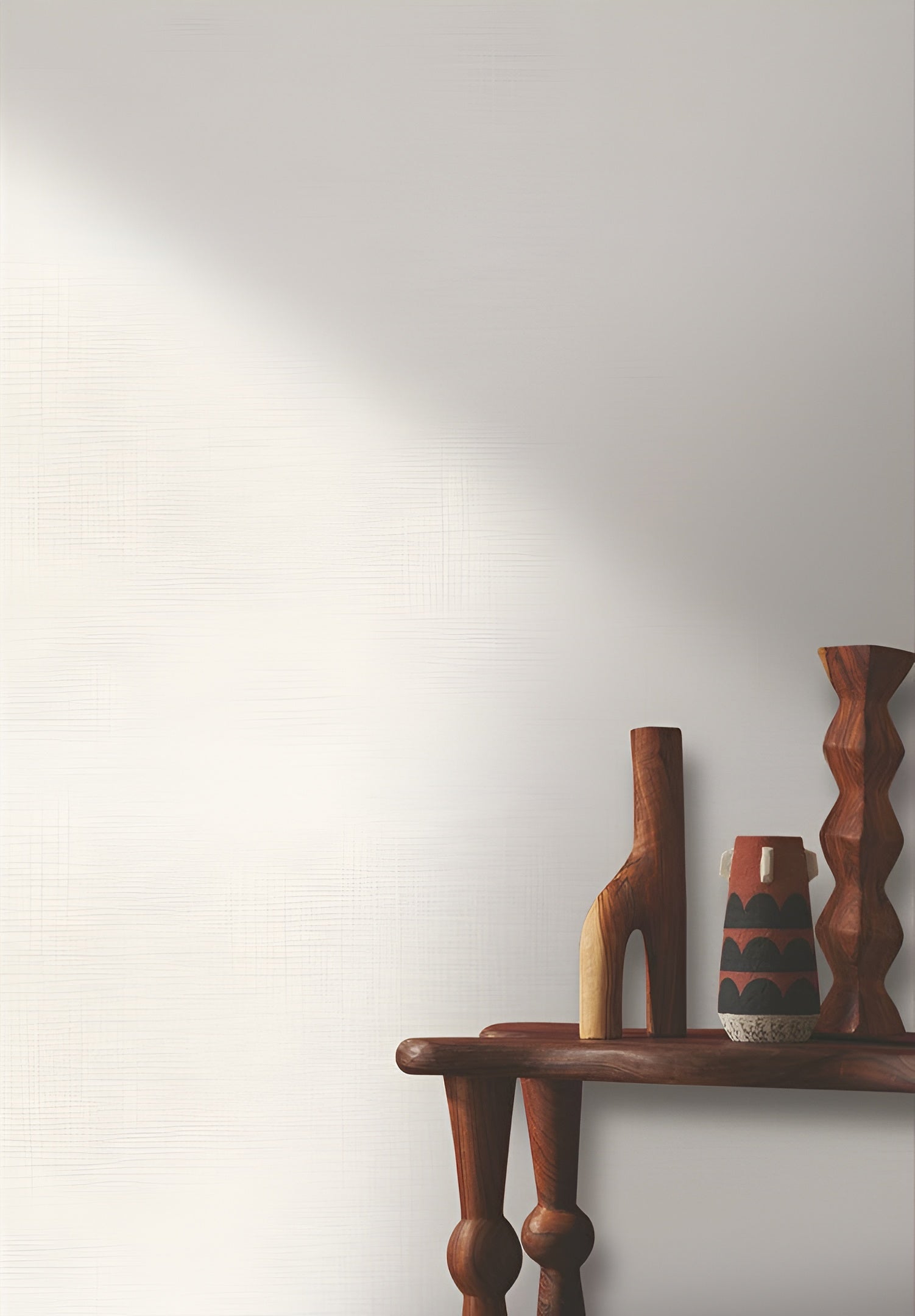 Tapeta se strukturou napodobující lněné plátno SHINOK - BLANC PETALE zlomená bílá