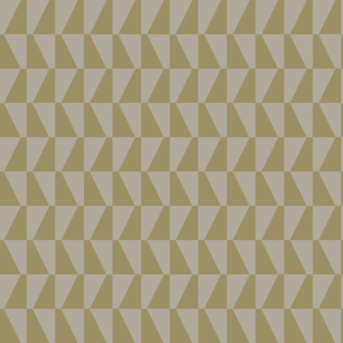 Non-woven paper wallpaper with geometric TRAPEZ pattern in beige with gold