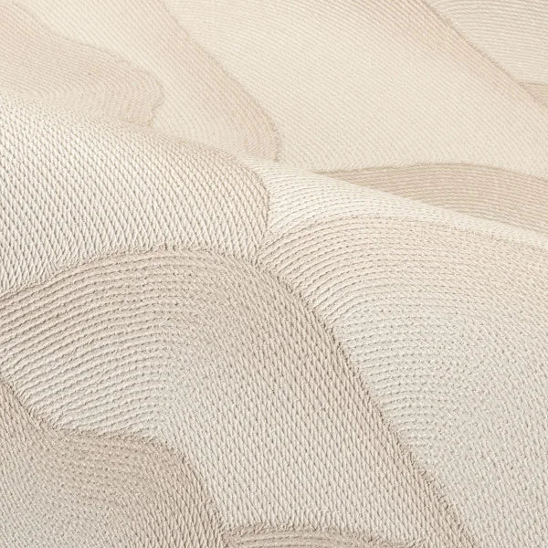 Structural wallpaper imitating fabric with an abstract wave pattern ONDULA ivory