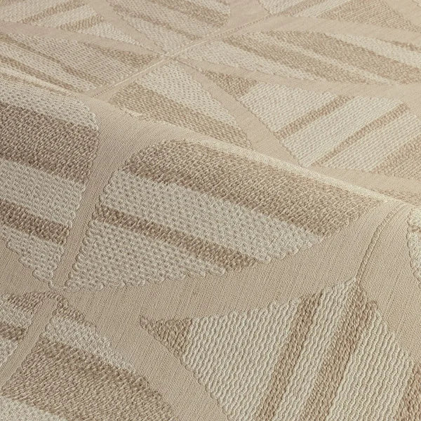 Structural wallpaper imitating embroidery with geometric pattern FILANDRA beige