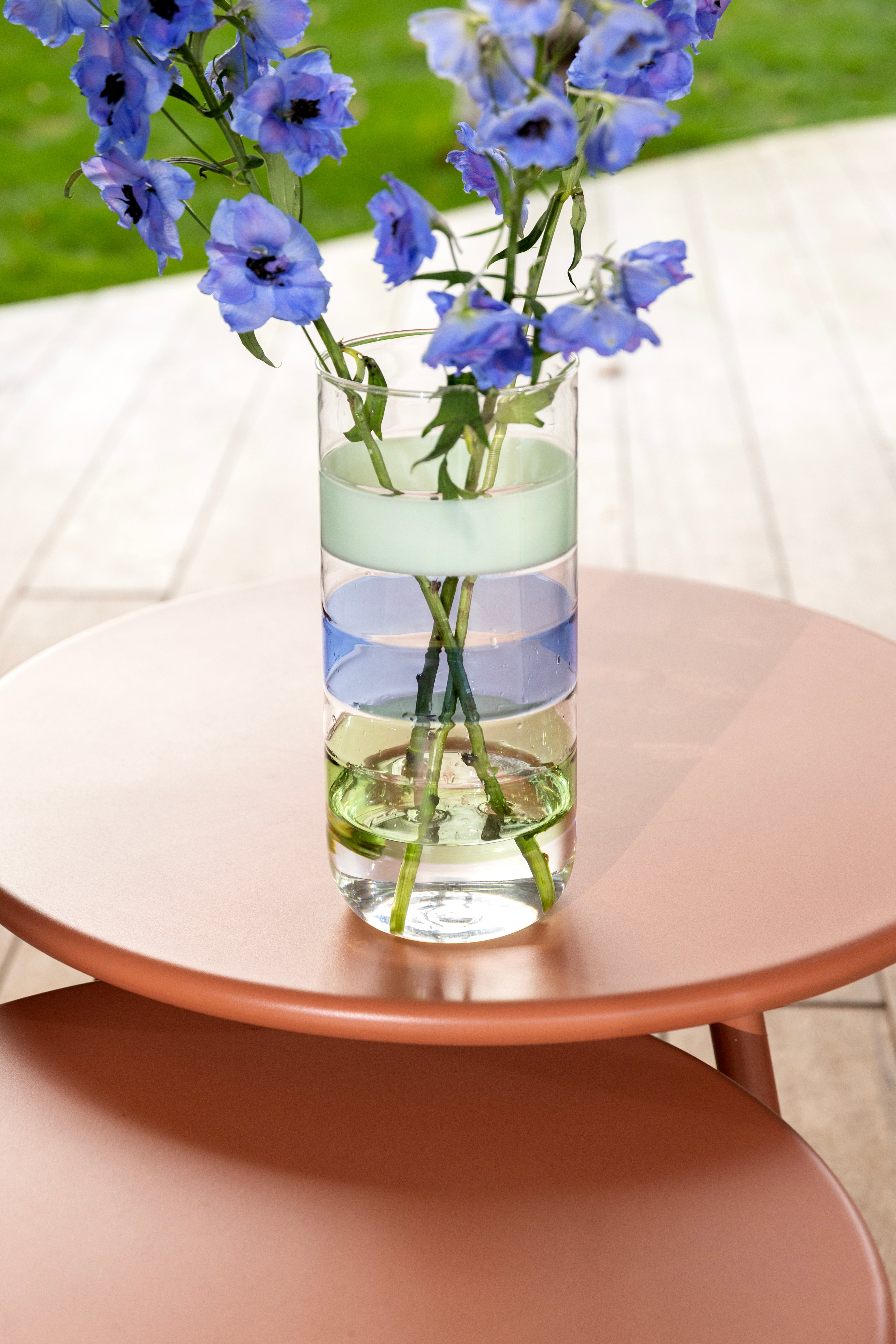 LUMO vase green-blue glass