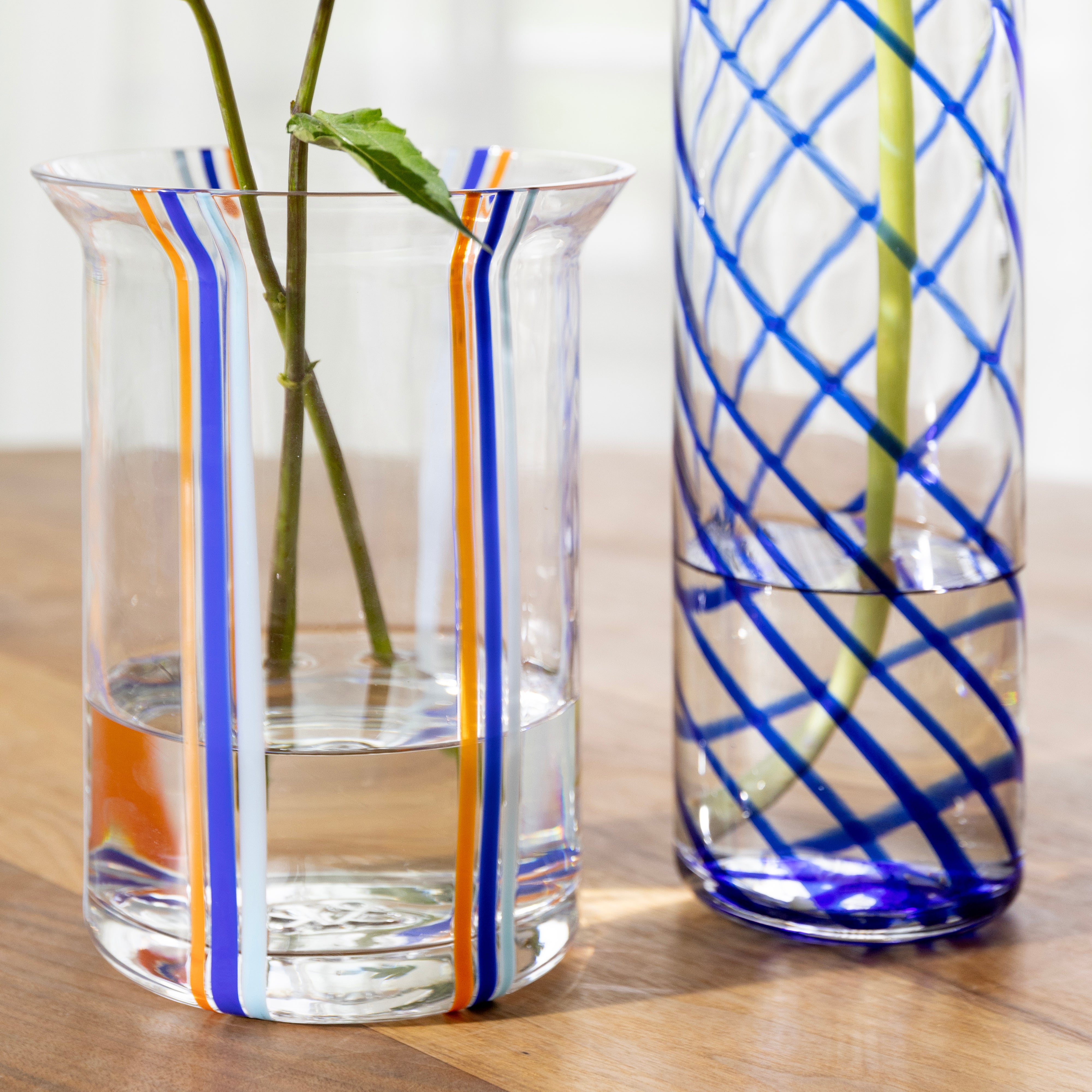 YOGU SPIRAL vase blue glass