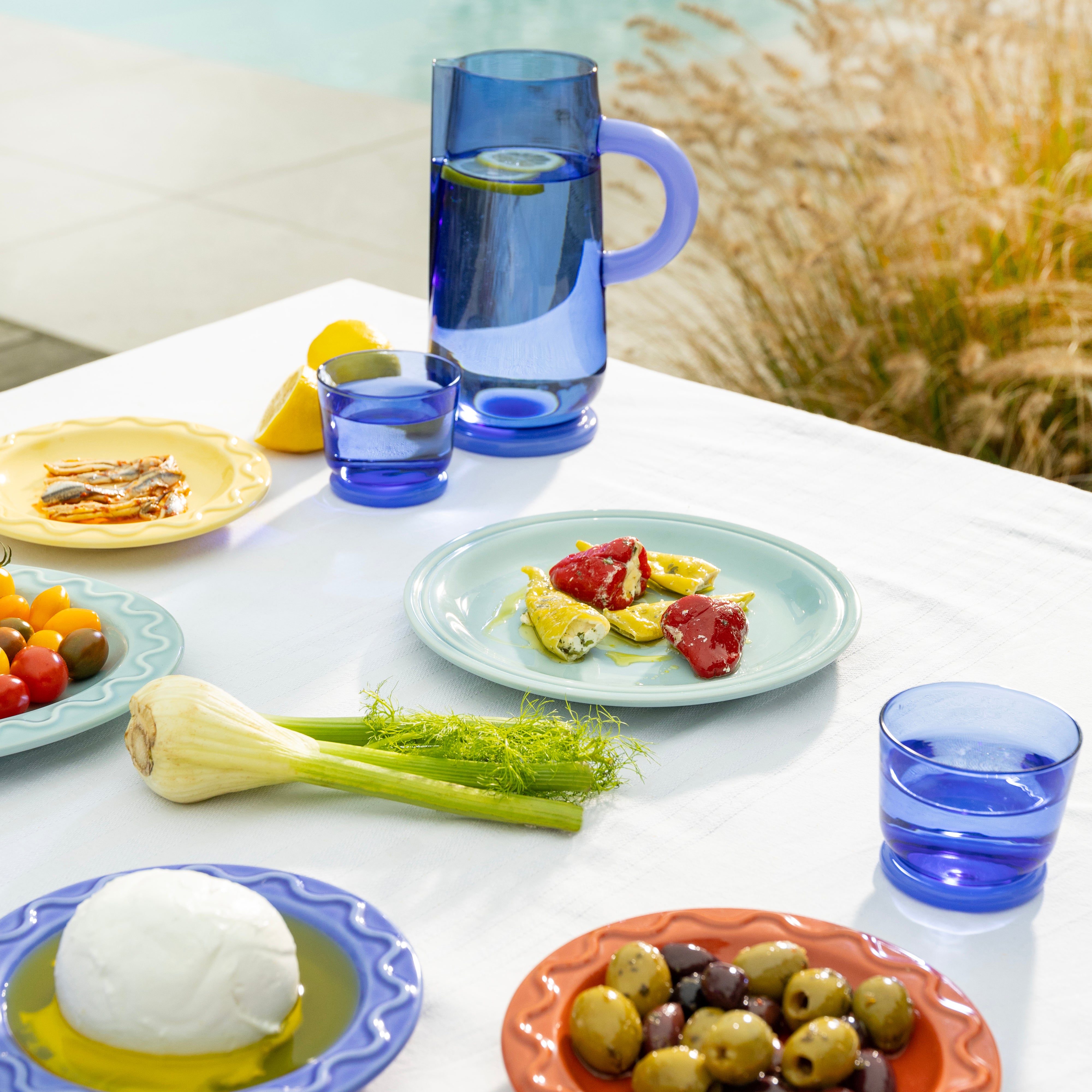 Sada snídaňových talířů MOCHI světle modrá