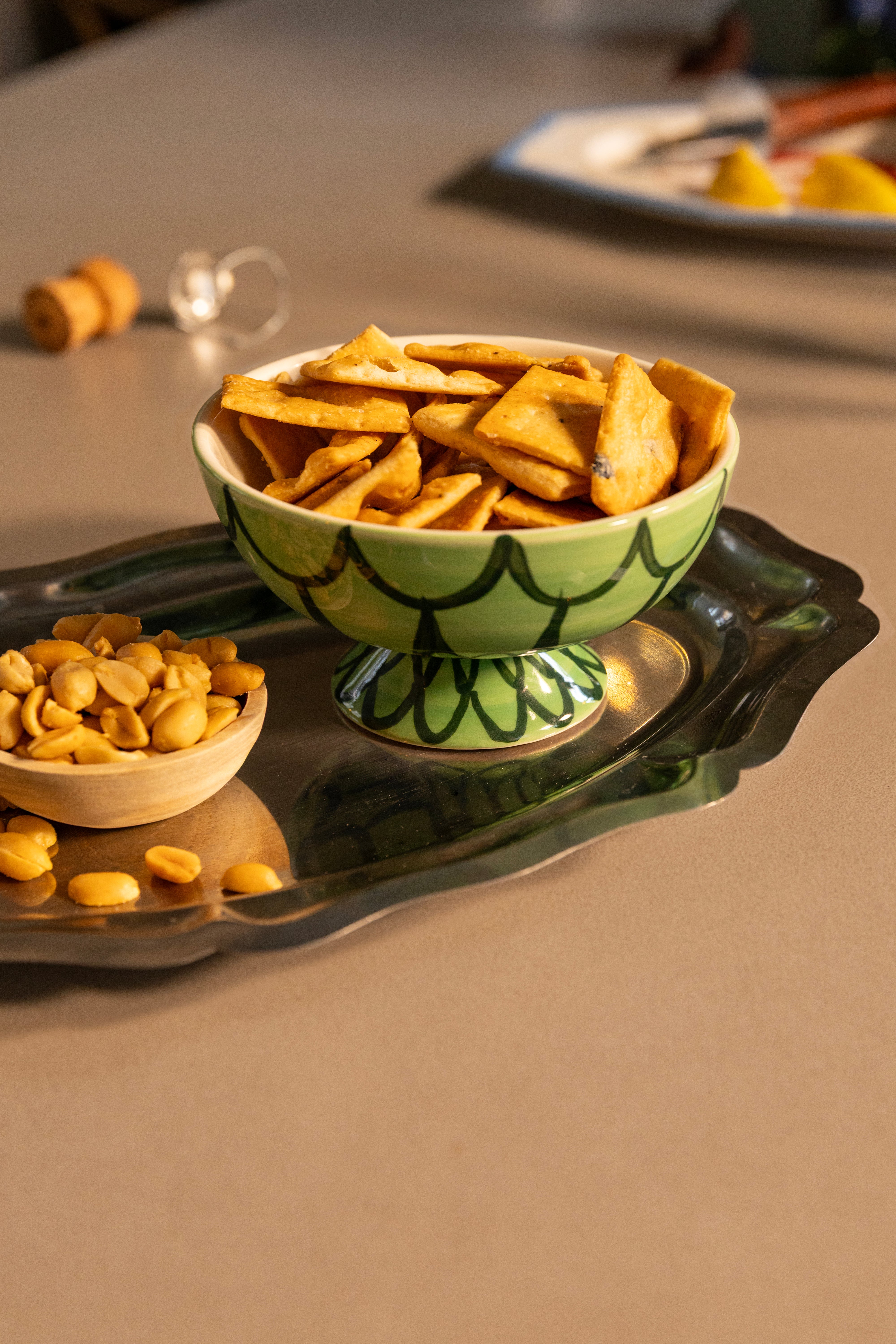 SIRENE green and white bowl set