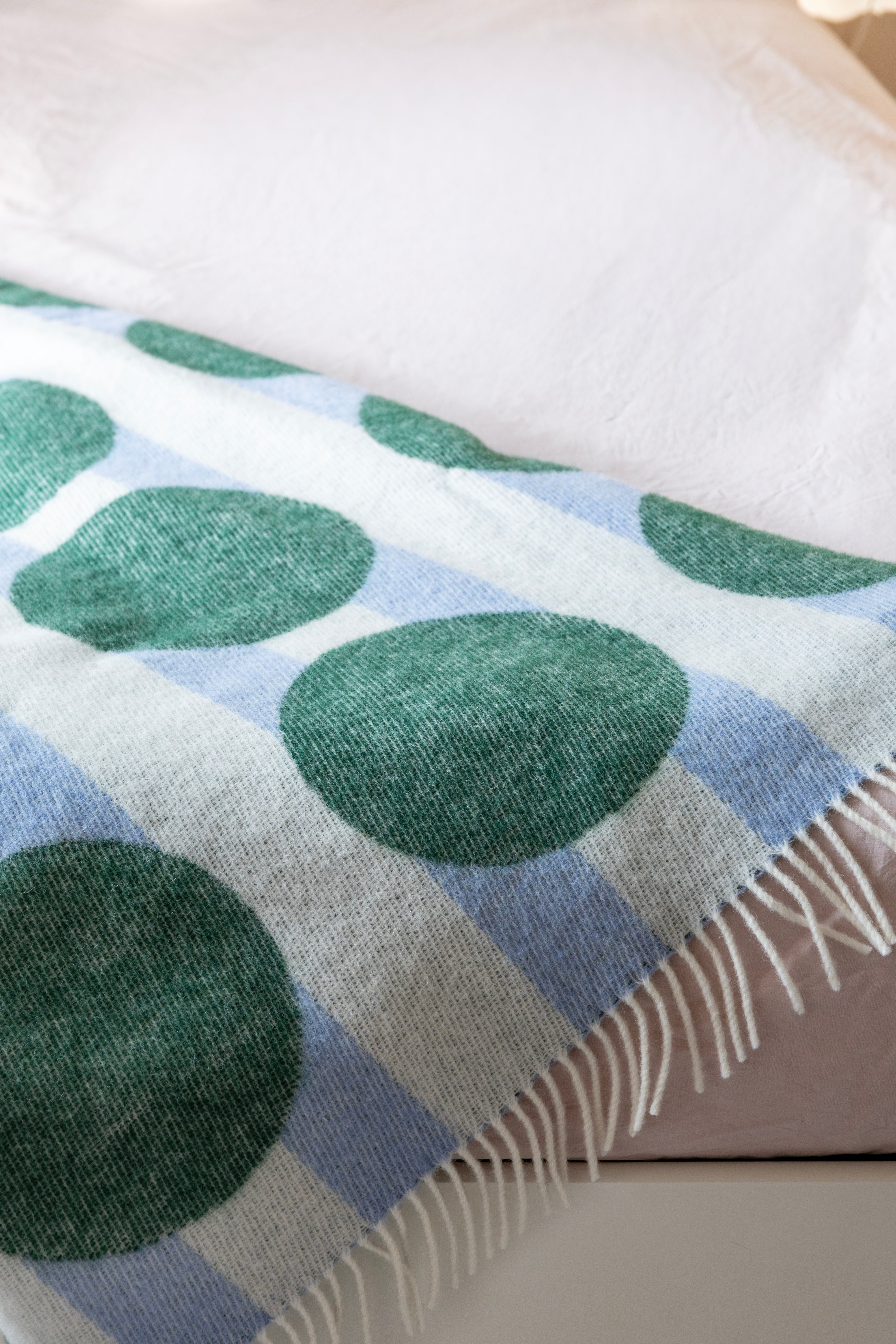 Koc DOT modrý se zelenou a bílou